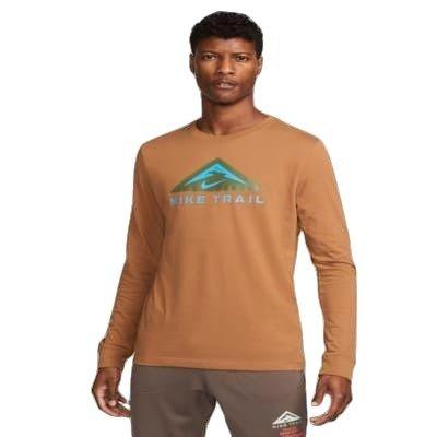 Nike Men's Dri-FIT Long-Sleeve Trail Running Crew - BROWN Thumbnail View 1