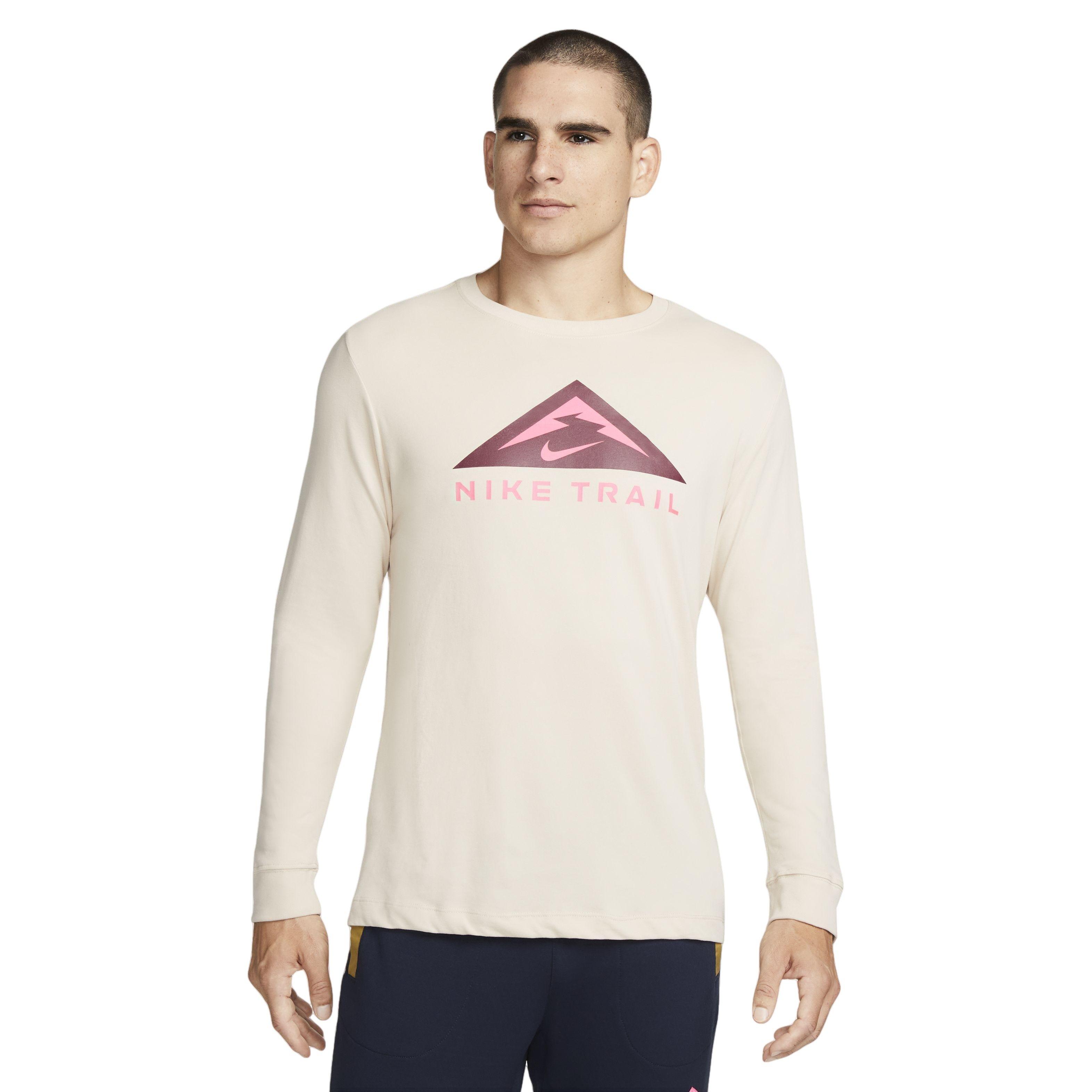 Nike Men's Dri-FIT Long-Sleeve Trail Running Crew - TAN Thumbnail View 1