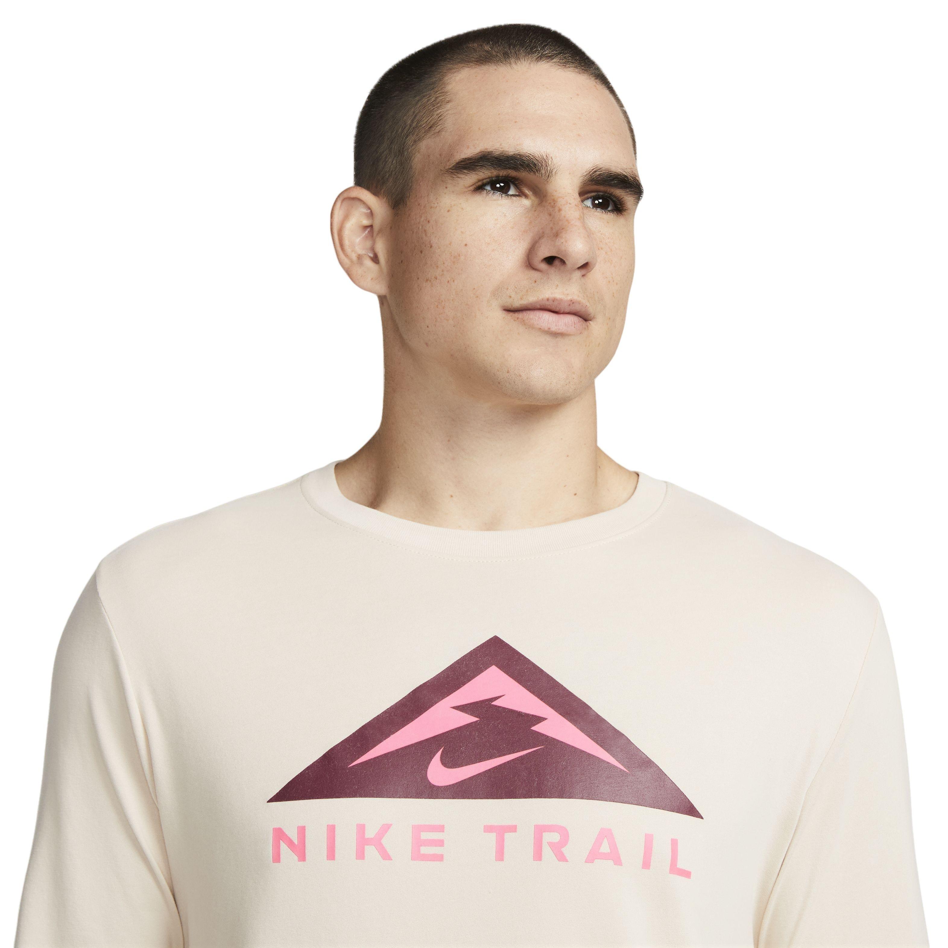 Nike Men's Dri-FIT Long-Sleeve Trail Running Crew - TAN Thumbnail View 3