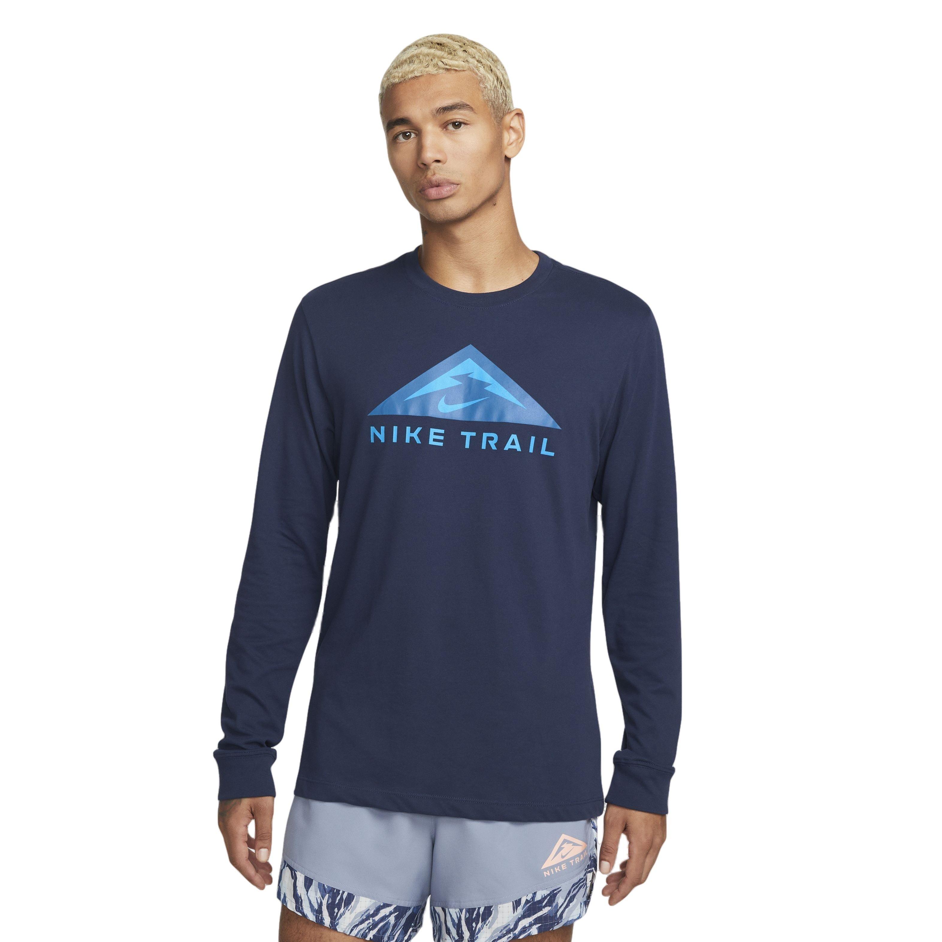 Nike Men's Dri-FIT Long-Sleeve Trail Running Crew - BLUE Thumbnail View 1