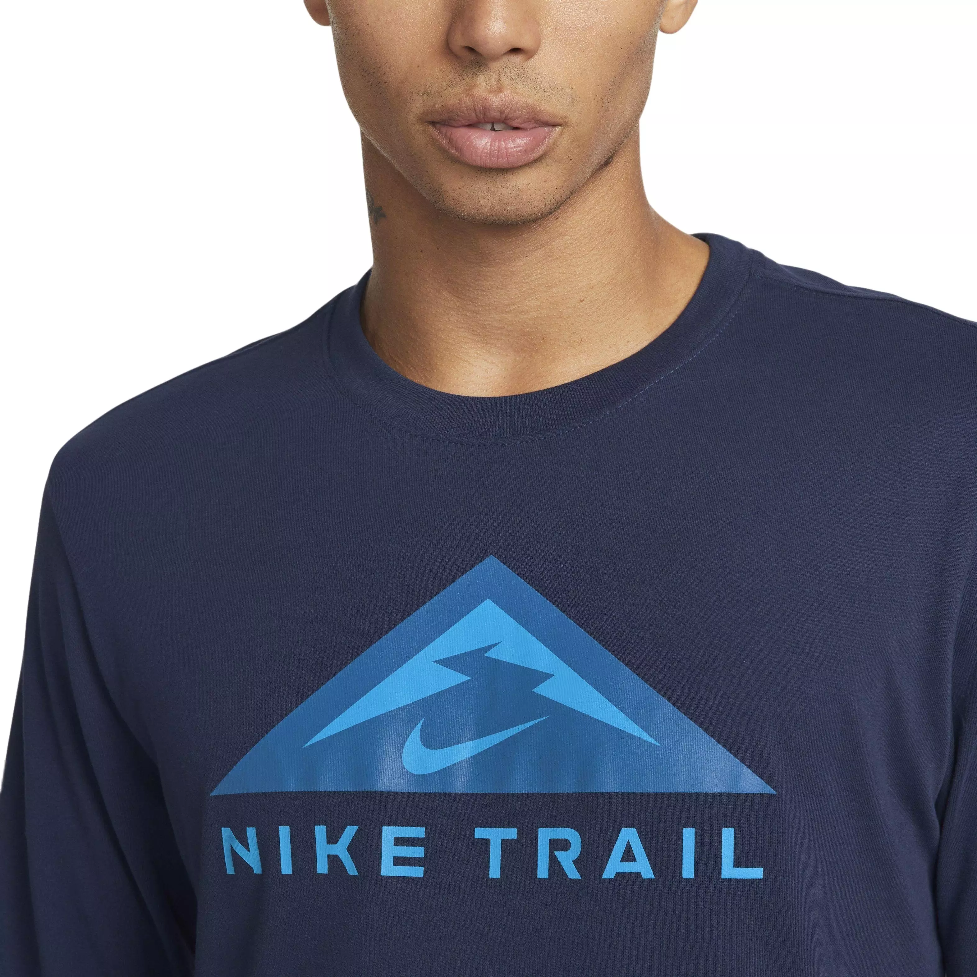 Nike Men's Dri-FIT Long-Sleeve Trail Running Crew - BLUE