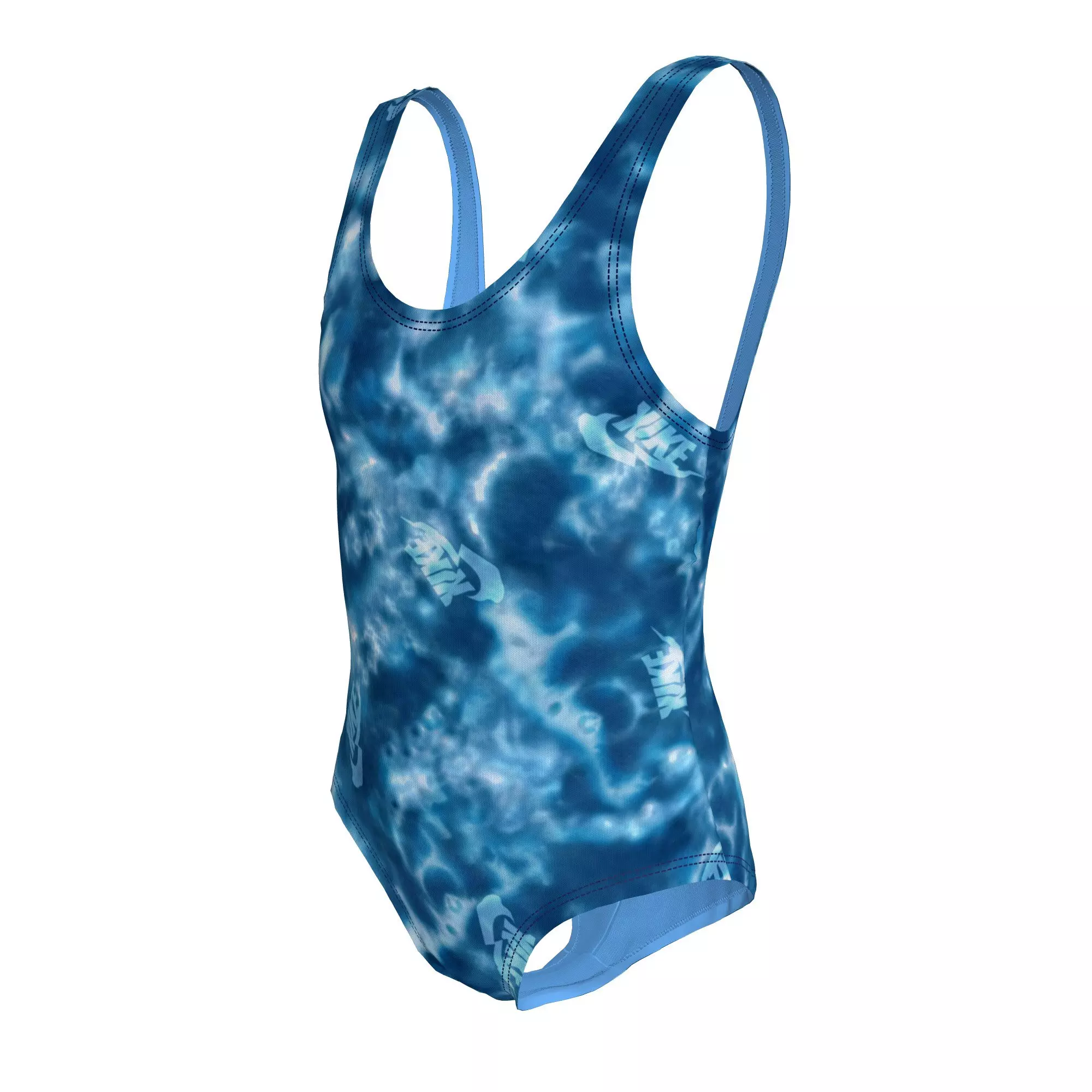 Nike Swim Big Girls'​ T​ie Dye Futura U-Back One Piece Swimsuit - ROYAL