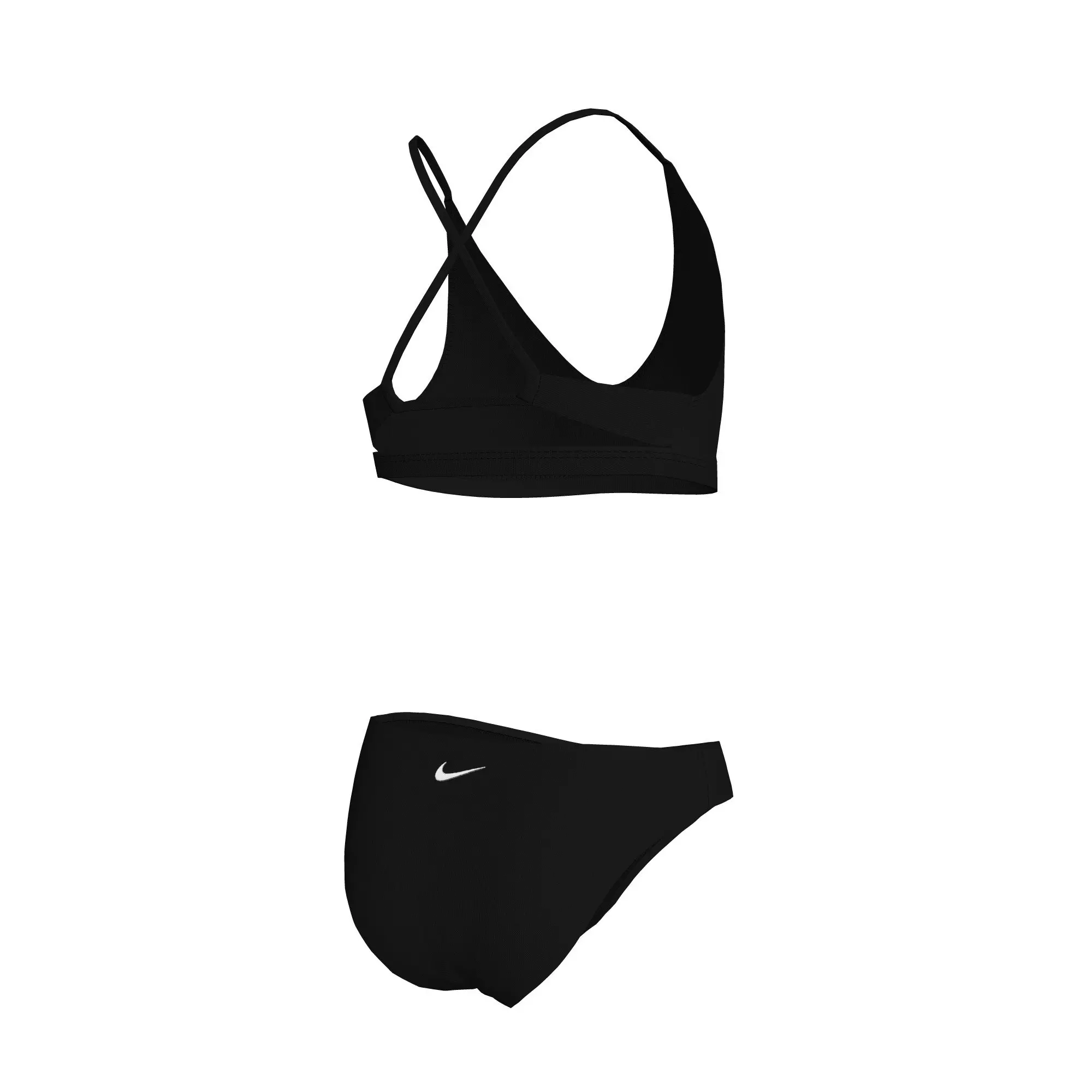 Nike Swim Big Girls​' Solid Lace Up Bikini Set - BLACK