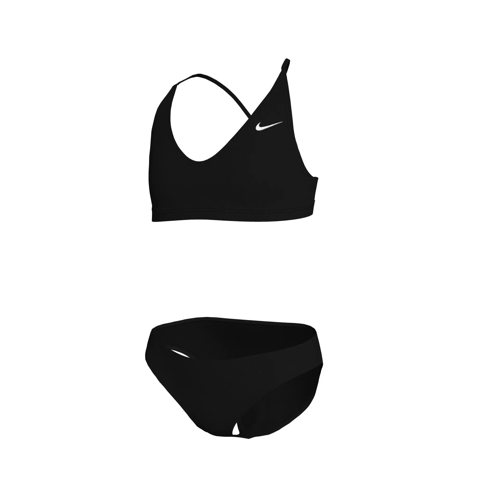 Nike Swim Big Girls​' Solid Lace Up Bikini Set - BLACK