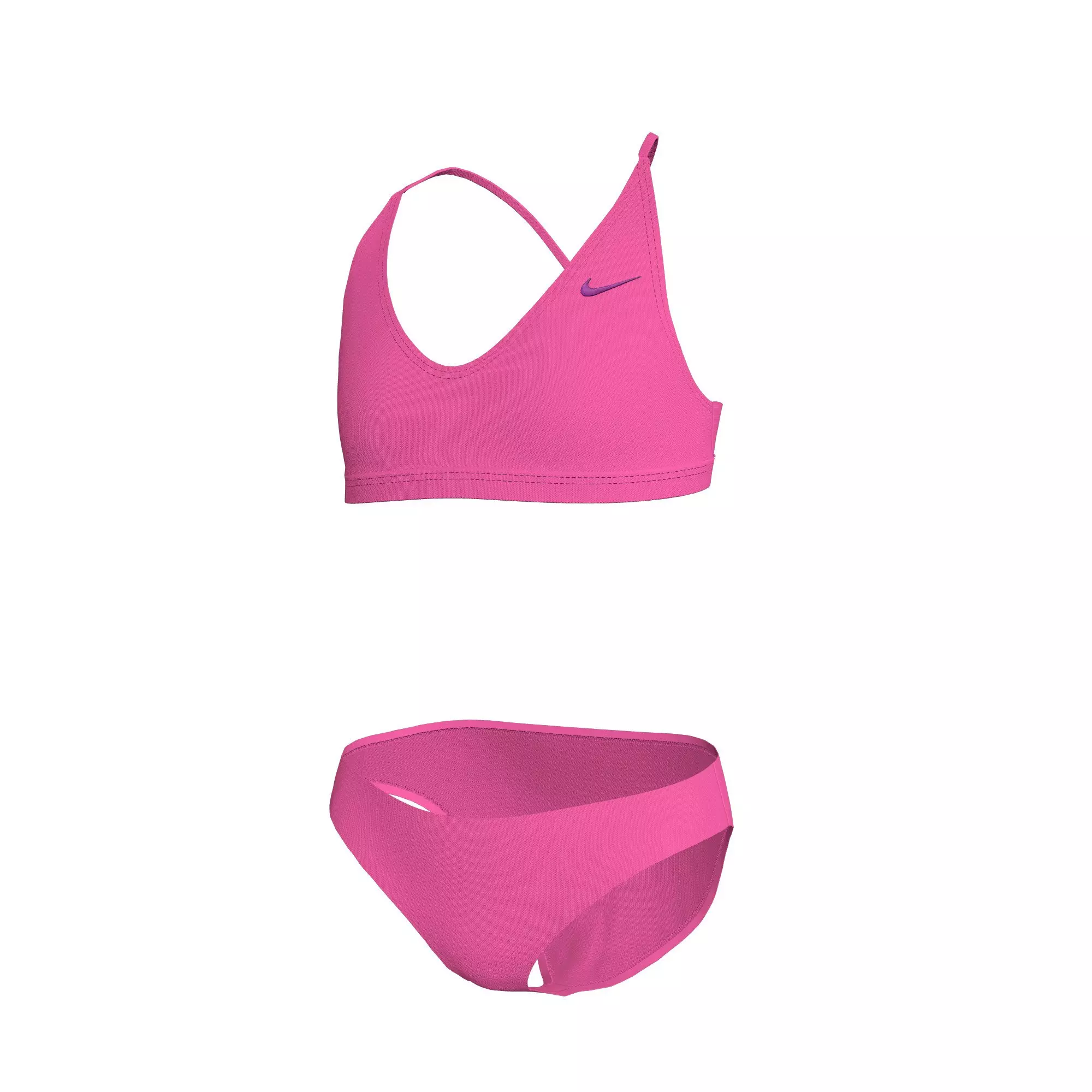 Nike Swim Big Girls​' Solid Lace Up Bikini Set - PINK