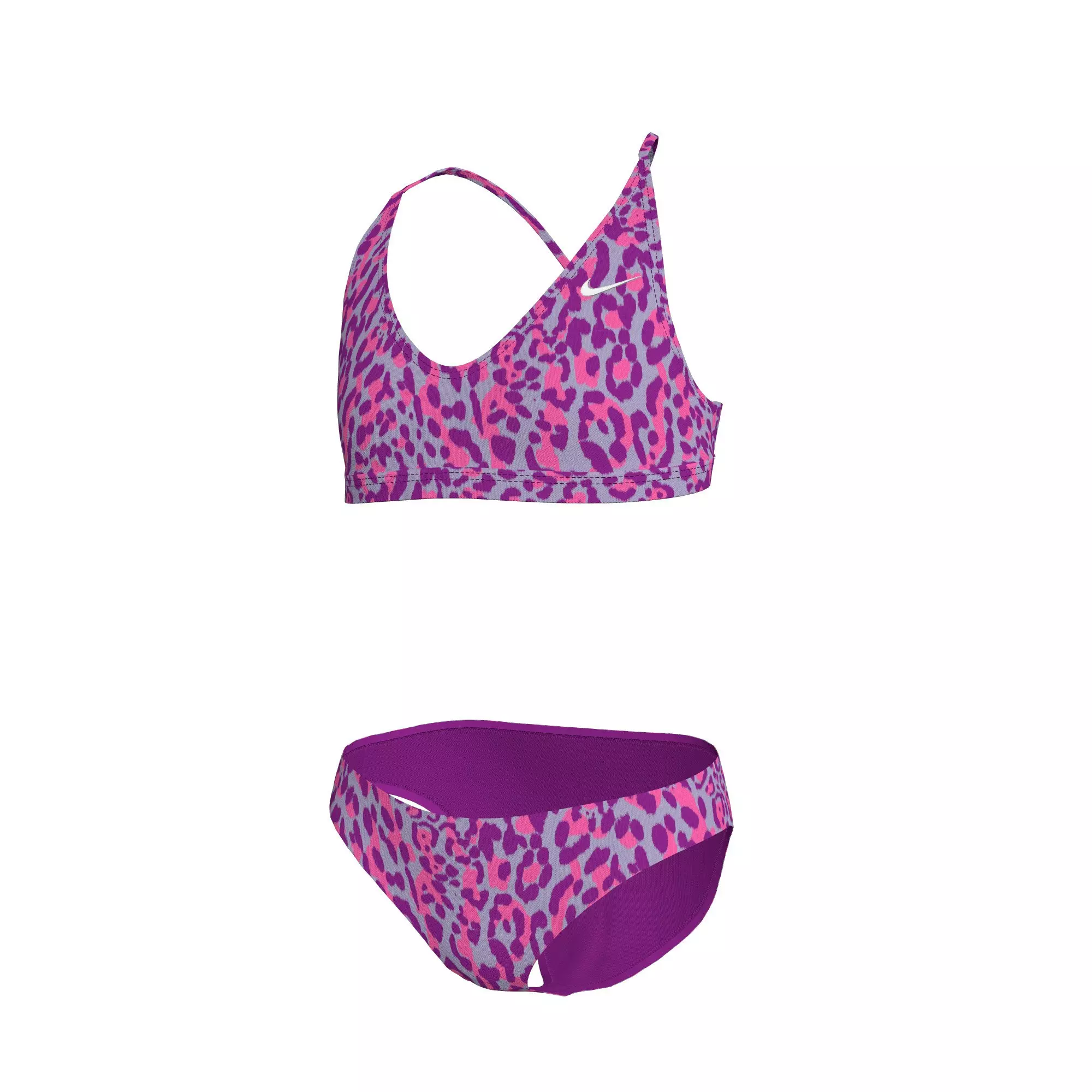 Nike Swim Big Girls' Wild Lace Up Bikini Set - PURPLE