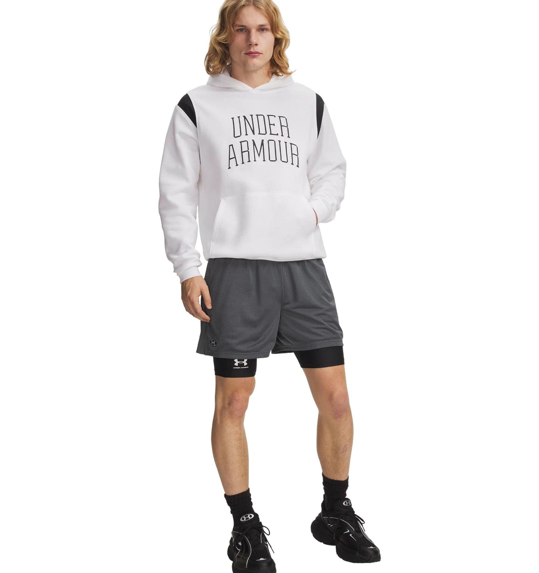 Under Armour Men's Icon 5" Mesh Shorts - Grey/White - GREY/WHITE Thumbnail View 3