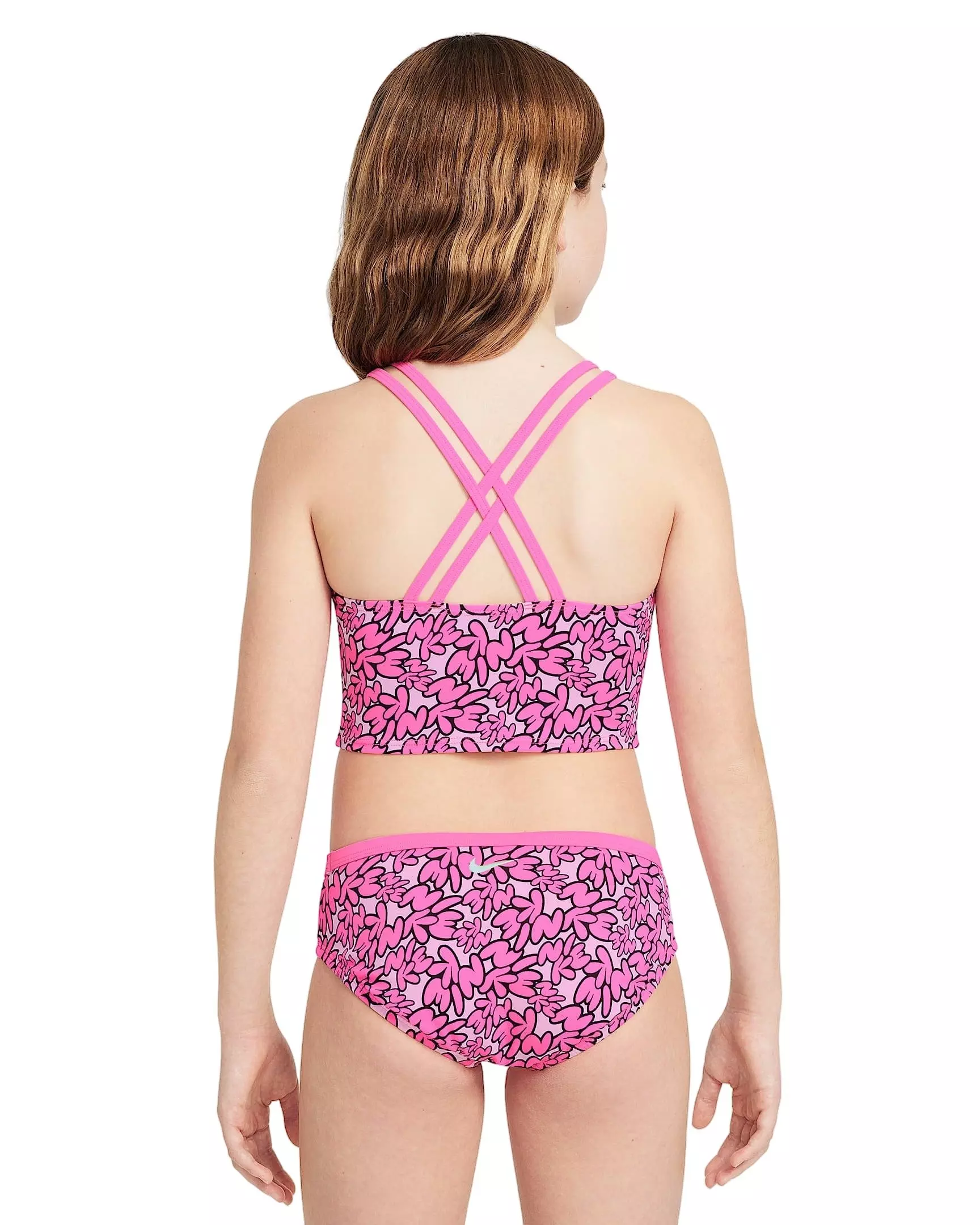 Nike Swim Big Girls' Spiderback Midkini Set - PINK