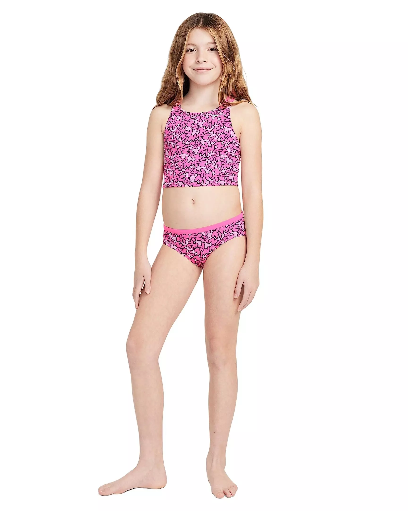 Nike Swim Big Girls' Spiderback Midkini Set - PINK