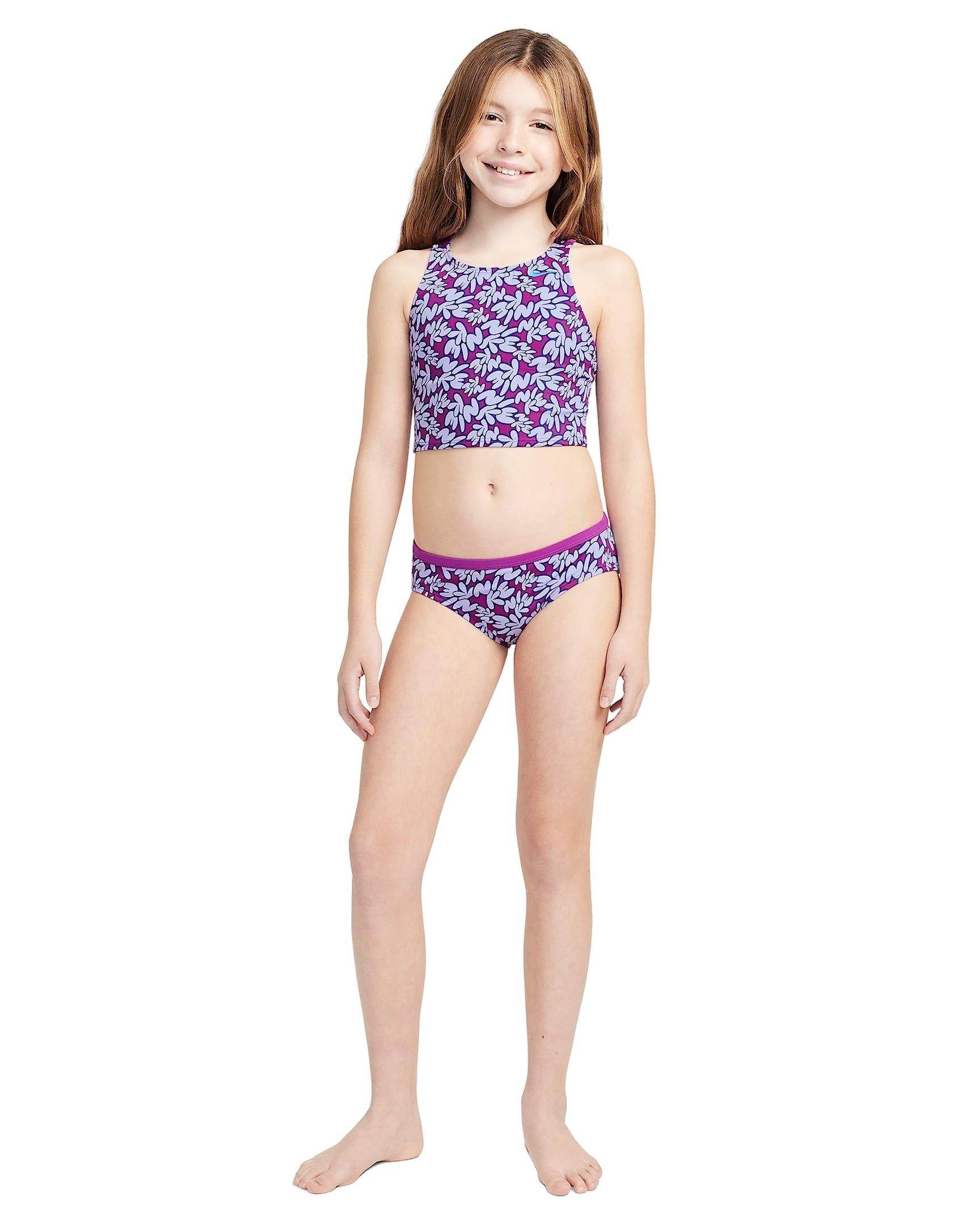 Nike Swim Big Girls' Spiderback Midkini Set - PURPLE Thumbnail View 7