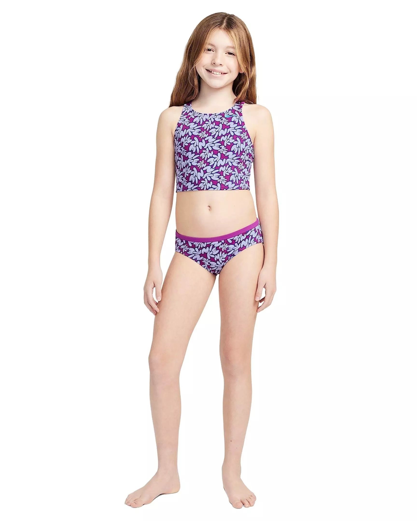 Nike Swim Big Girls' Spiderback Midkini Set - PURPLE
