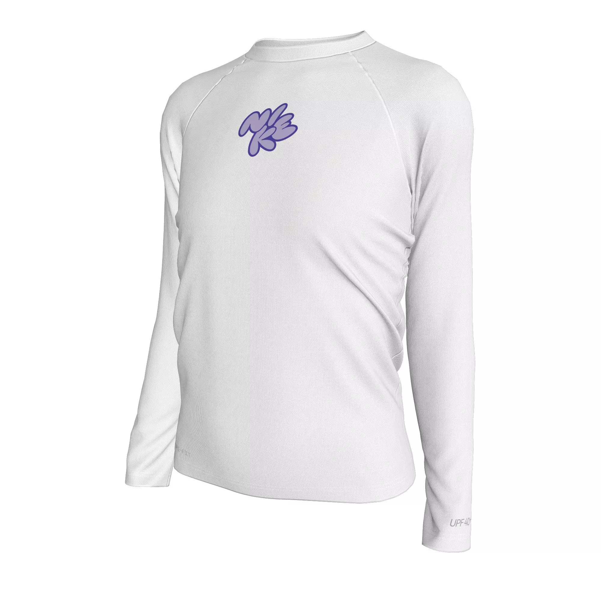 Nike Swim Big Girls'​ Bubble Charms Long Sleeve Hydroguard Shirt - WHITE