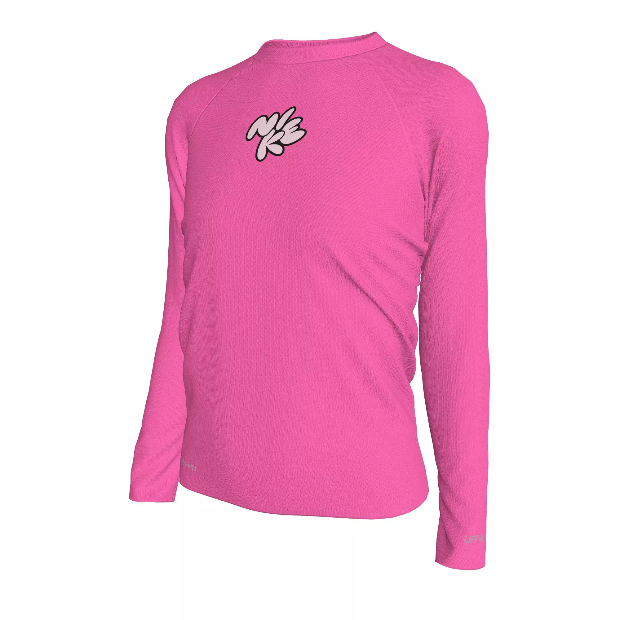 Nike Swim Big Girls'​ Bubble Charms Long Sleeve Hydroguard Shirt - PINK