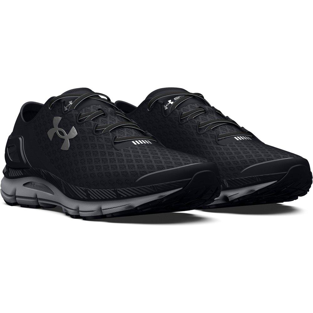 Under Armour SpeedForm Gemini "Black/White/Black" Unisex Running Shoe - BLACK/WHITE/BLACK Thumbnail View 3