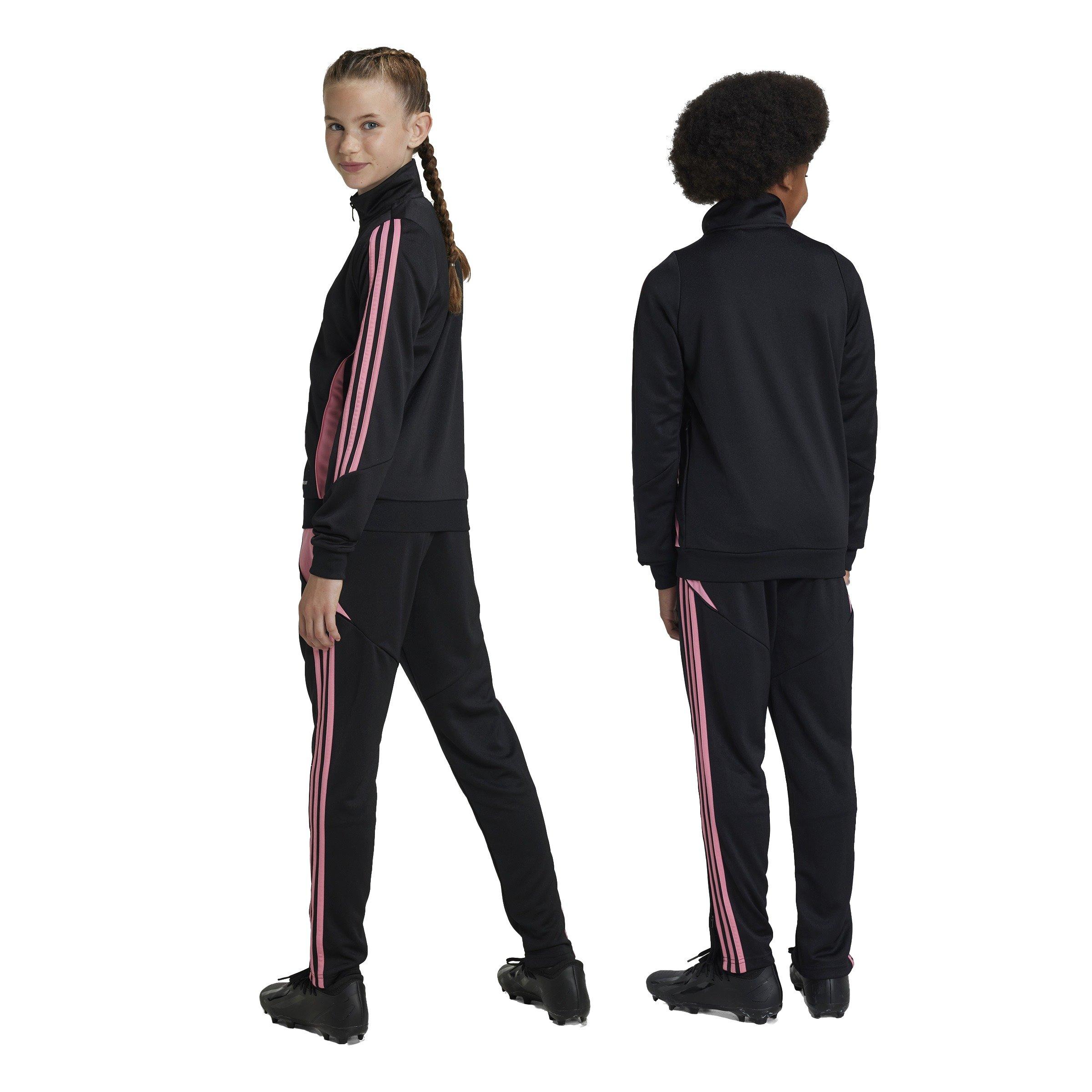 adidas Tiro 24 Training Tracksuit Big Kids' Black/Pink Bottoms