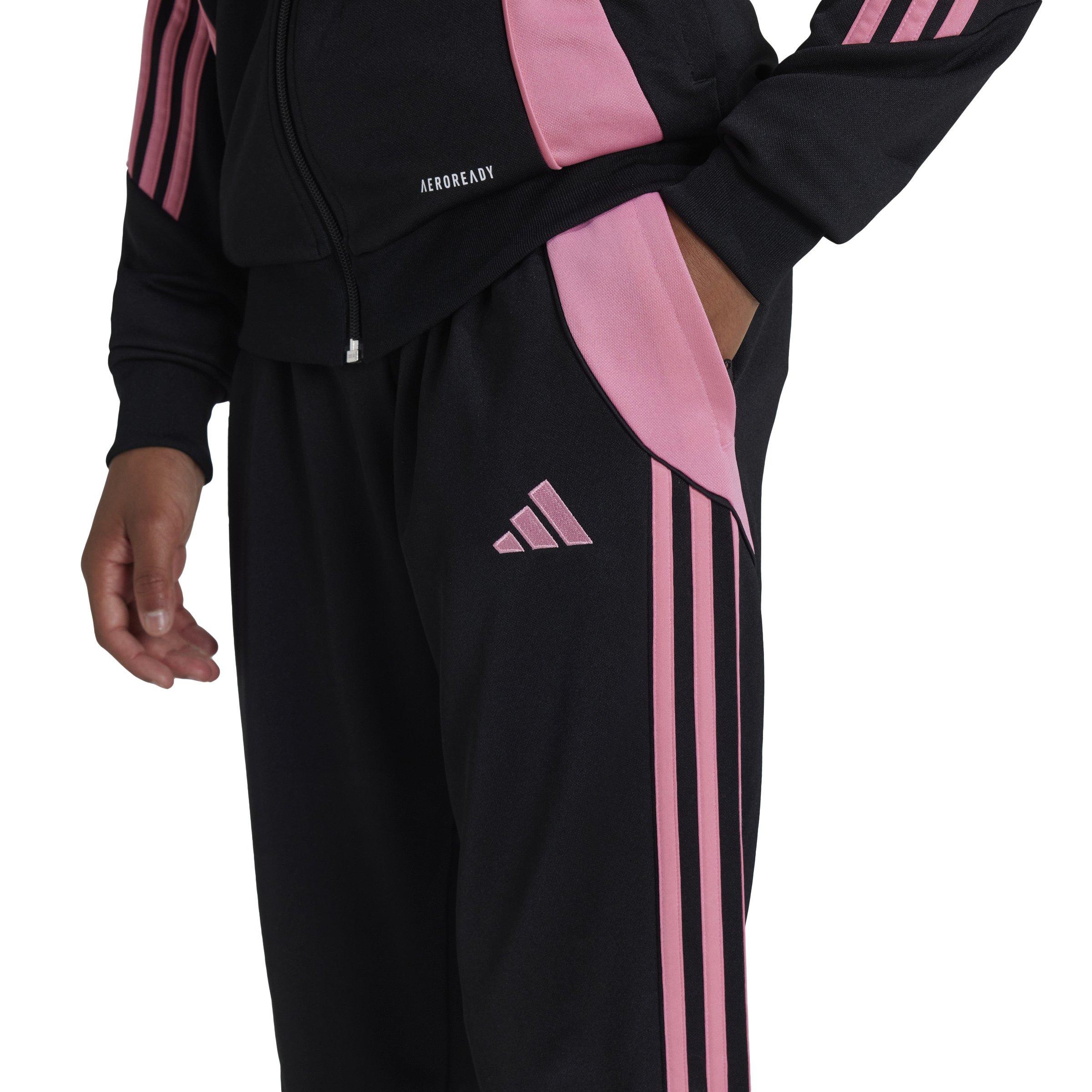 adidas Tiro 24 Training Tracksuit Big Kids' Black/Pink Bottoms