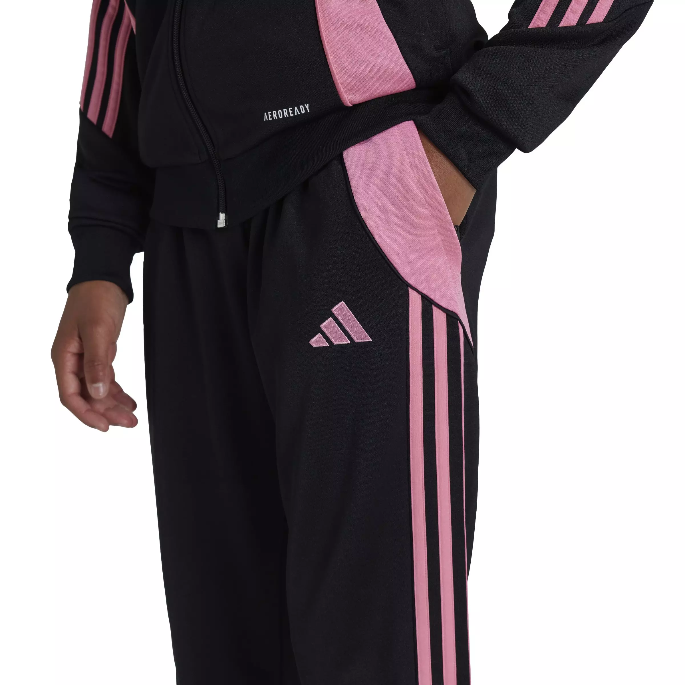 adidas Big Kids' Tiro 24 Training Tracksuit Bottoms - Black/Pink - BLACK/PINK