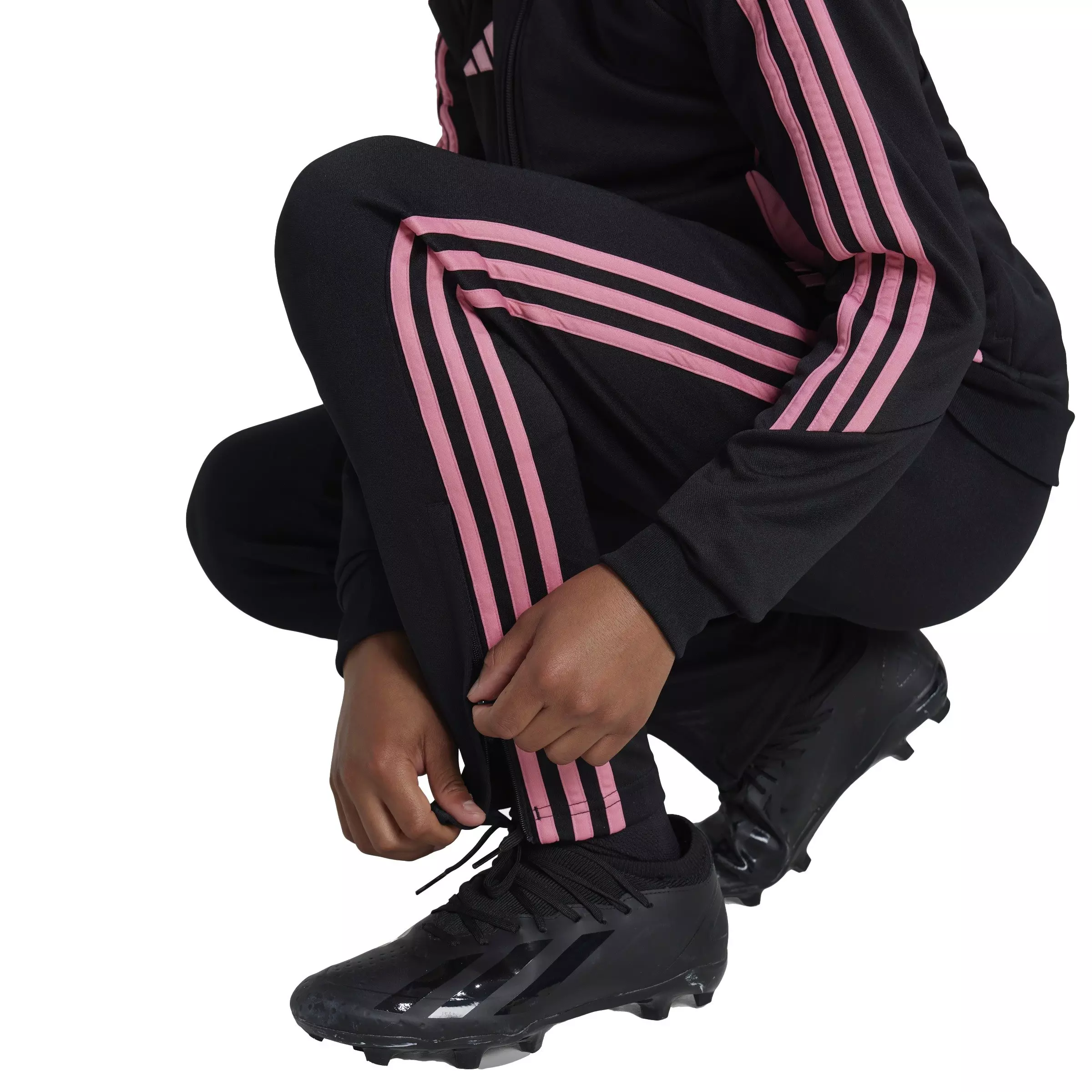adidas Big Kids' Tiro 24 Training Tracksuit Bottoms - Black/Pink - BLACK/PINK