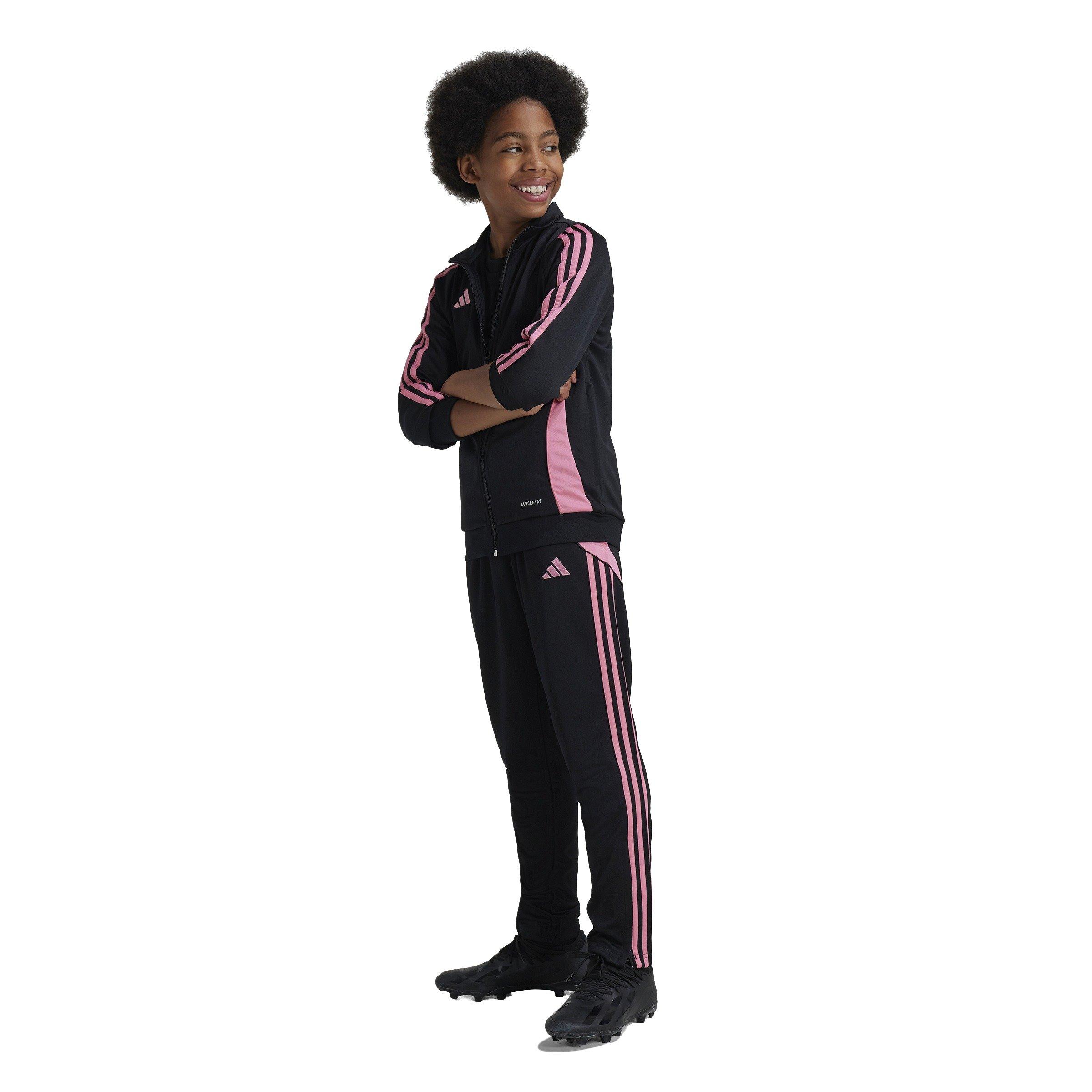 adidas Tiro 24 Training Tracksuit Big Kids' Black/Pink Bottoms