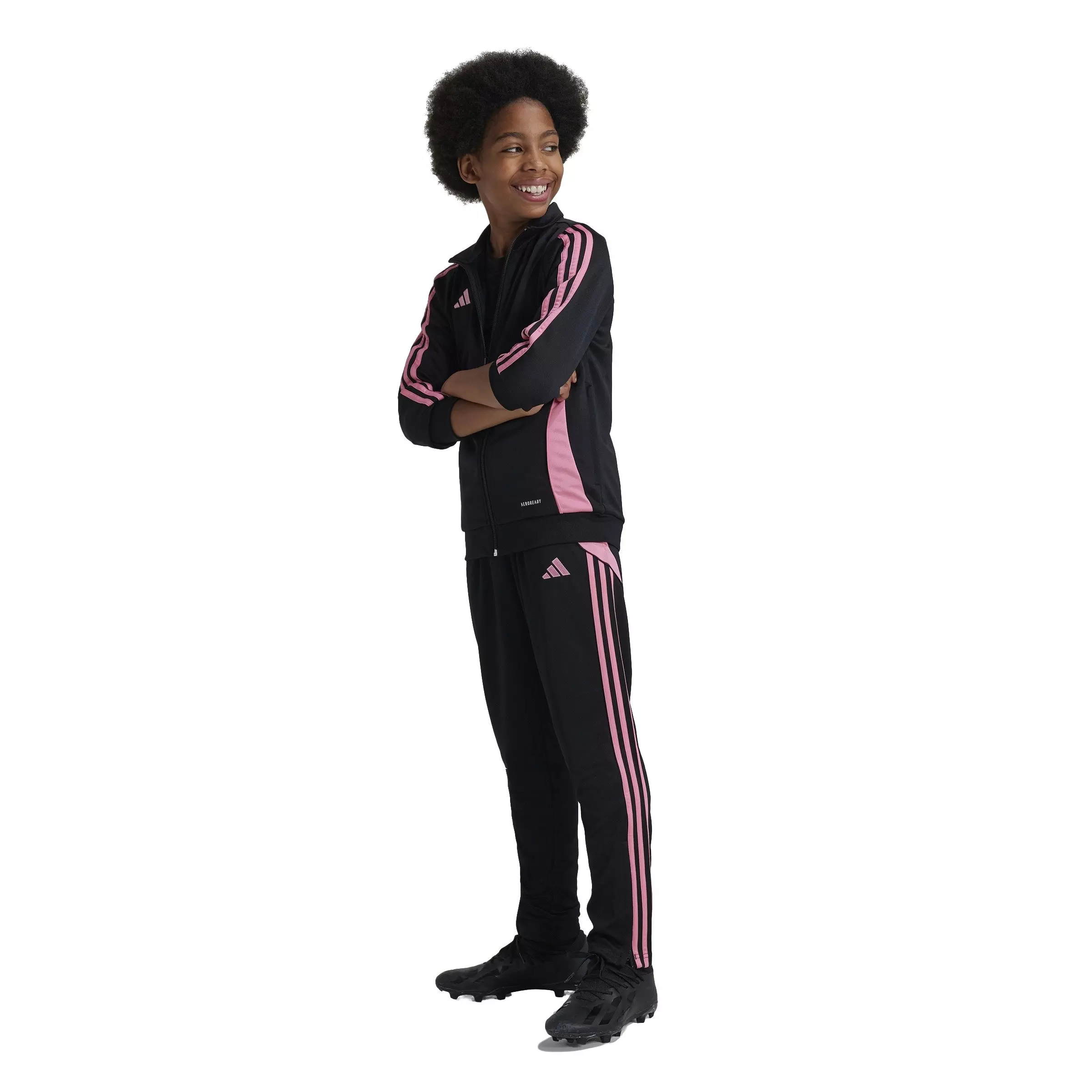 adidas Big Kids' Tiro 24 Training Tracksuit Bottoms - Black/Pink - BLACK/PINK