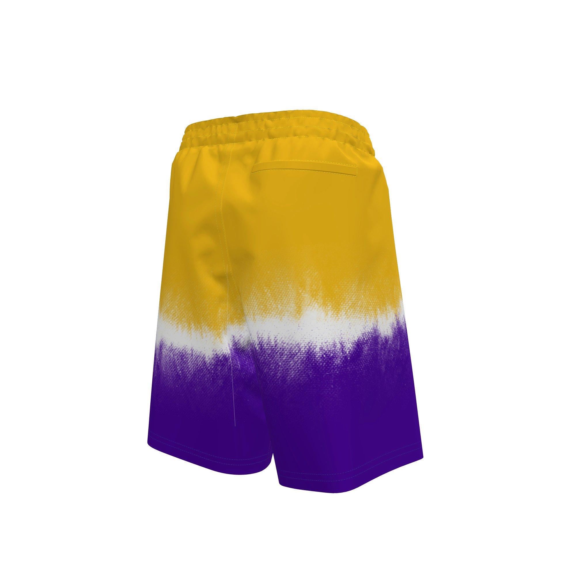 Nike Swim Breaker 7" Brief-Lined Big Boys' Gold/Purple Volley Shorts