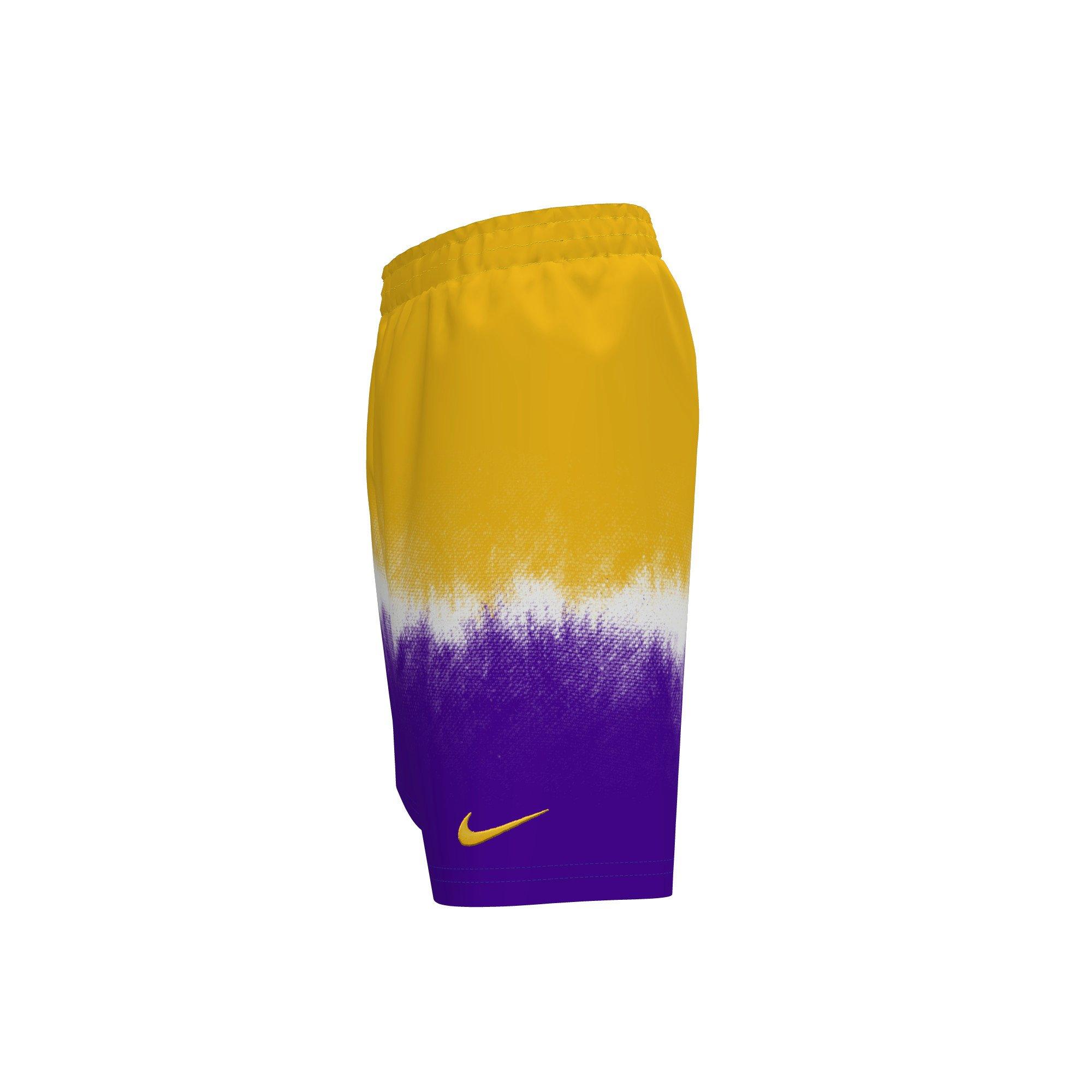Nike Swim Big Boys' Breaker 7" Brief-Lined Volley Shorts - Gold/Purple - GOLD/PURPLE Thumbnail View 3