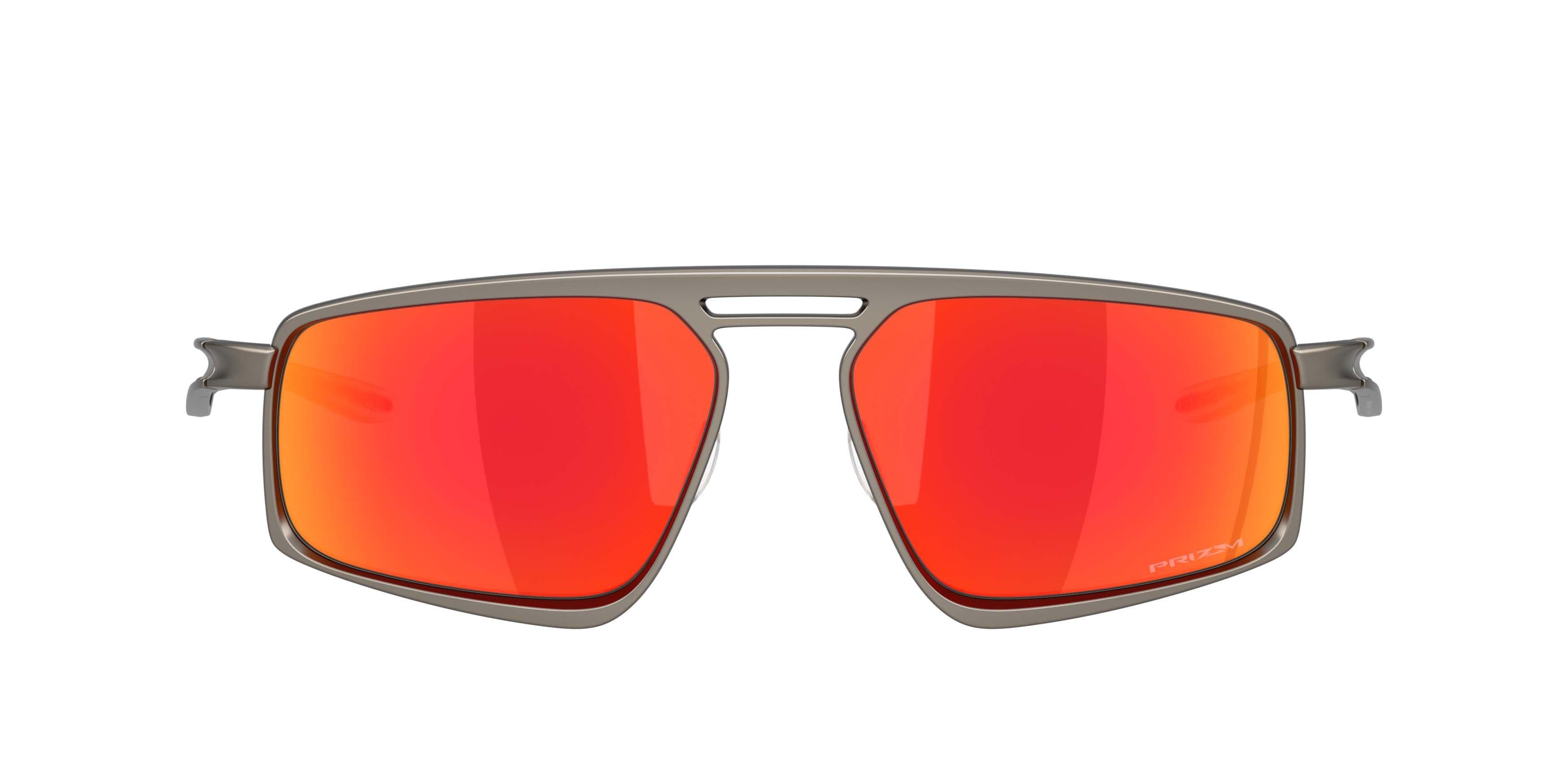 Oakley Bushwick Prizm Ruby Sunglasses - Matte Gunmetal - GREY/RED