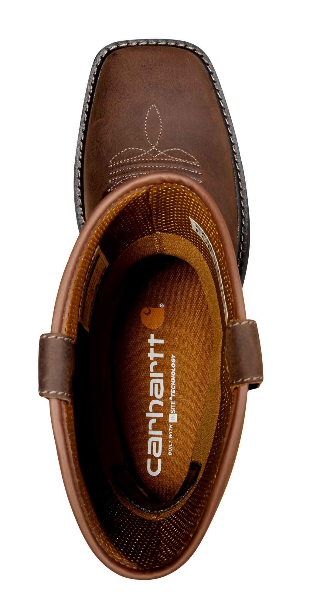 Carhartt Montana Waterproof 11" Square Toe Wellington Soft Toe "Brown/Burnt Olive" Men's Boot - BROWN/OLIVE Thumbnail View 5