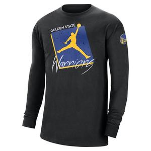 Jordan Men's Golden State Warriors Courtside Statement Edition Max90 NBA Long-Sleeve T-Shirt-Black