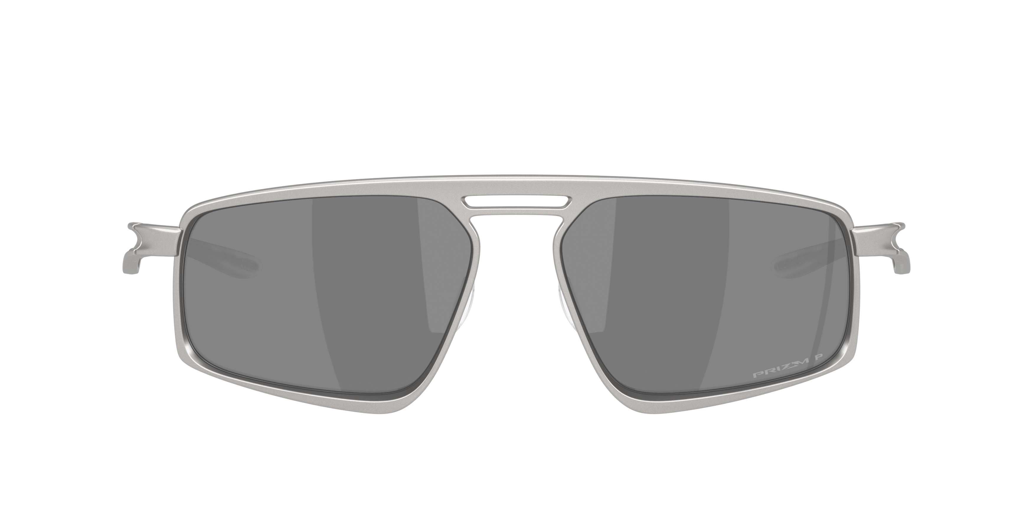 Oakley Bushwick Prizm Black Polarized Sunglasses - Satin Chrome - GREY/BLACK