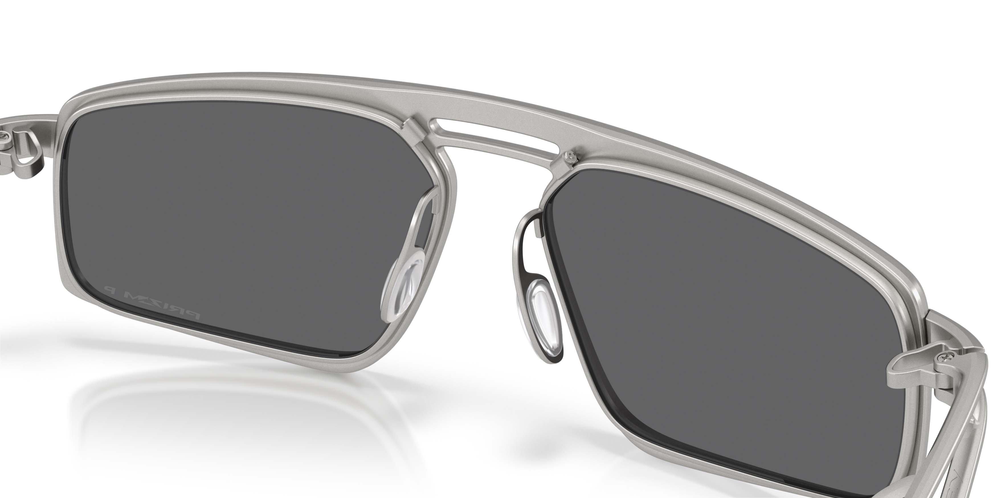 Oakley Bushwick Prizm Black Polarized Sunglasses - Satin Chrome - GREY/BLACK