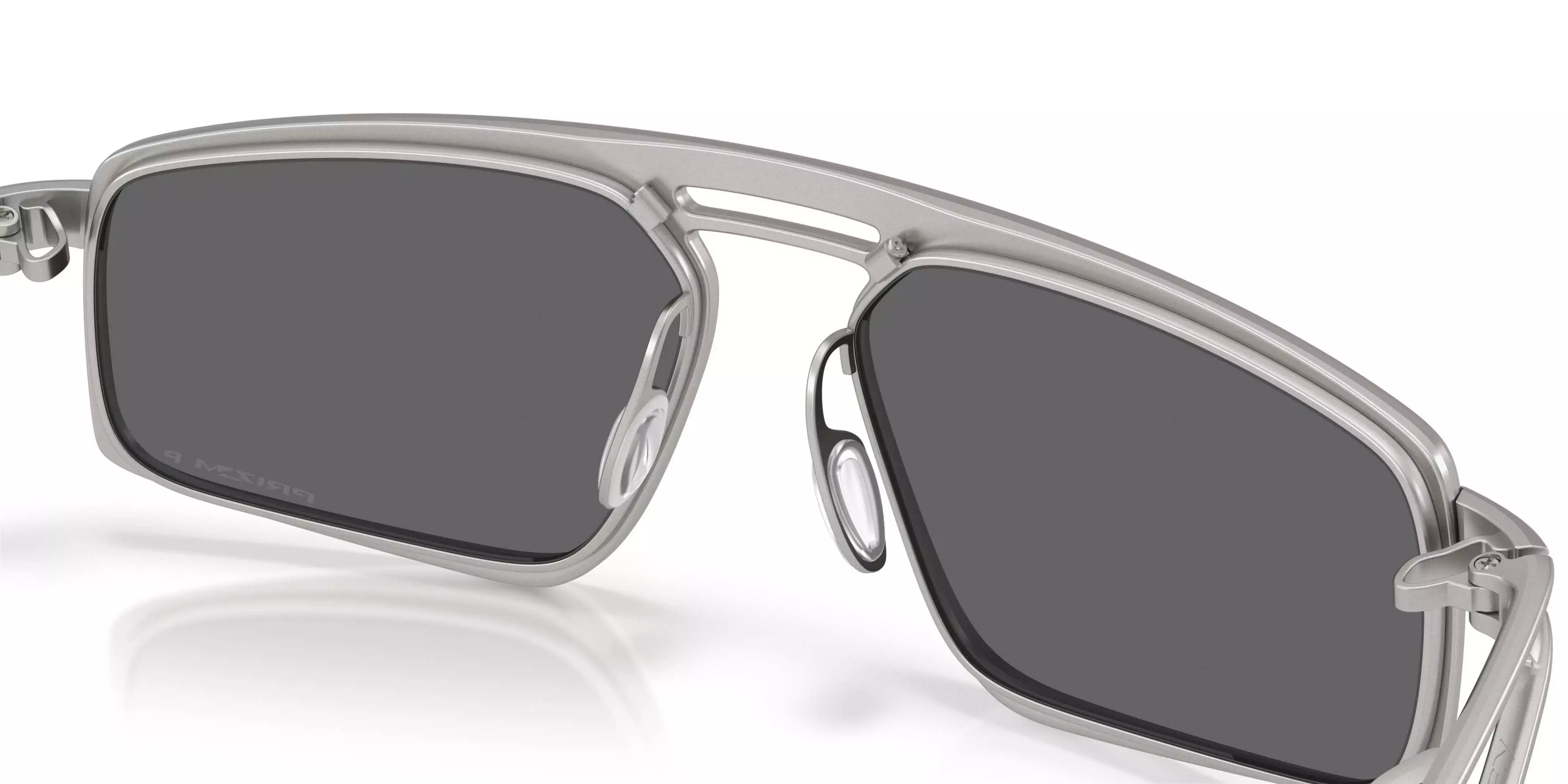 Oakley Bushwick Prizm Black Polarized Sunglasses - Satin Chrome - GREY/BLACK