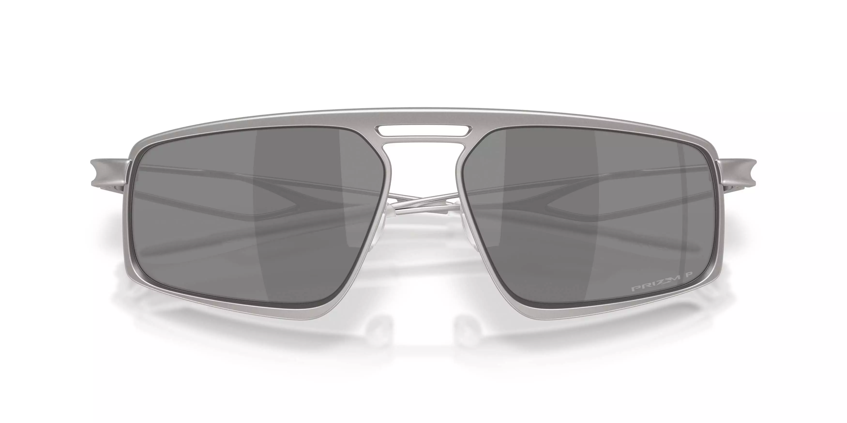 Oakley Bushwick Prizm Black Polarized Sunglasses - Satin Chrome - GREY/BLACK