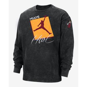 Jordan Men's Miami Heat Courtside Statement Edition Max90 NBA Long-Sleeve T-Shirt-Black