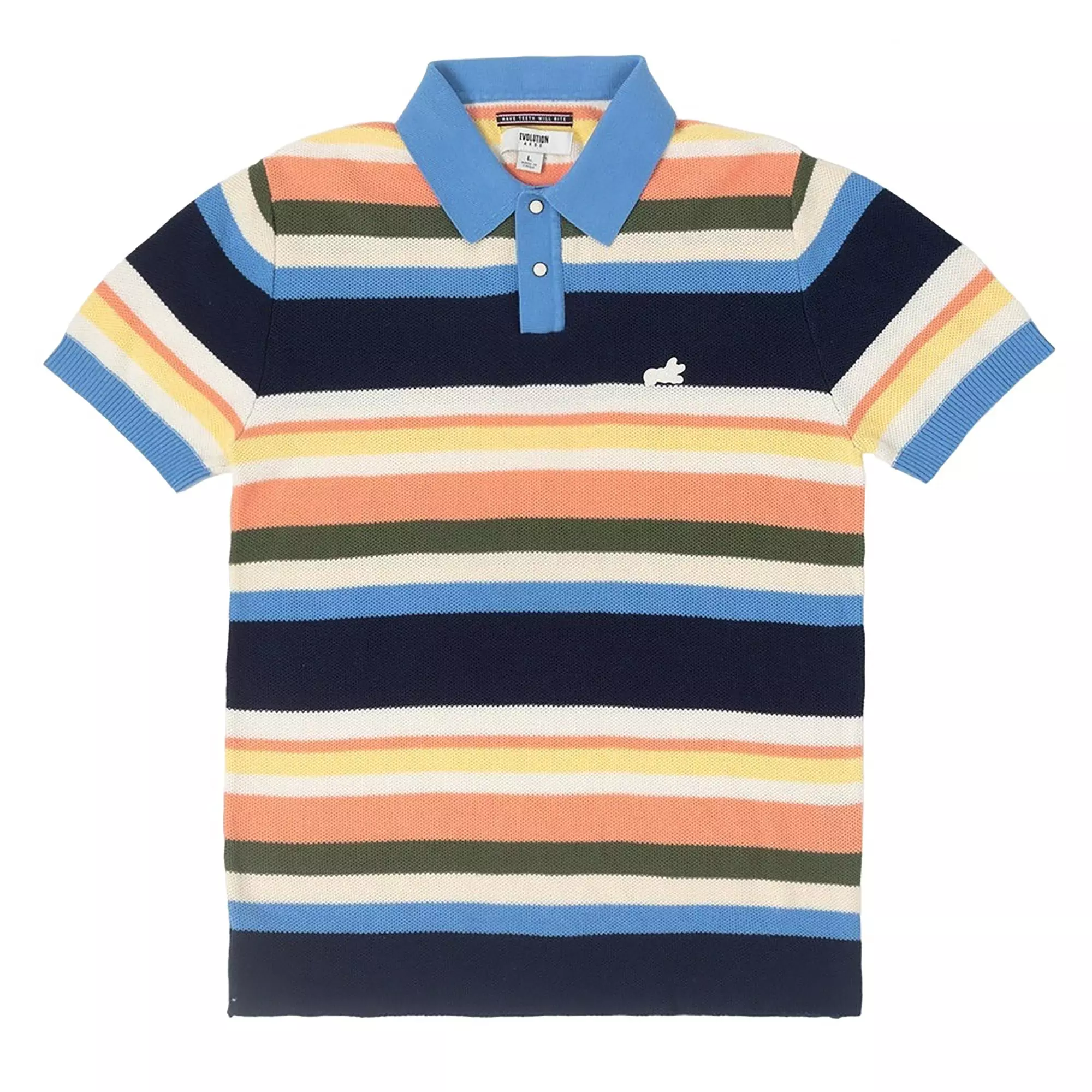 AKOO Men's Levels Short Sleeve Polo - Blue/Multi - BLUE/MULTI