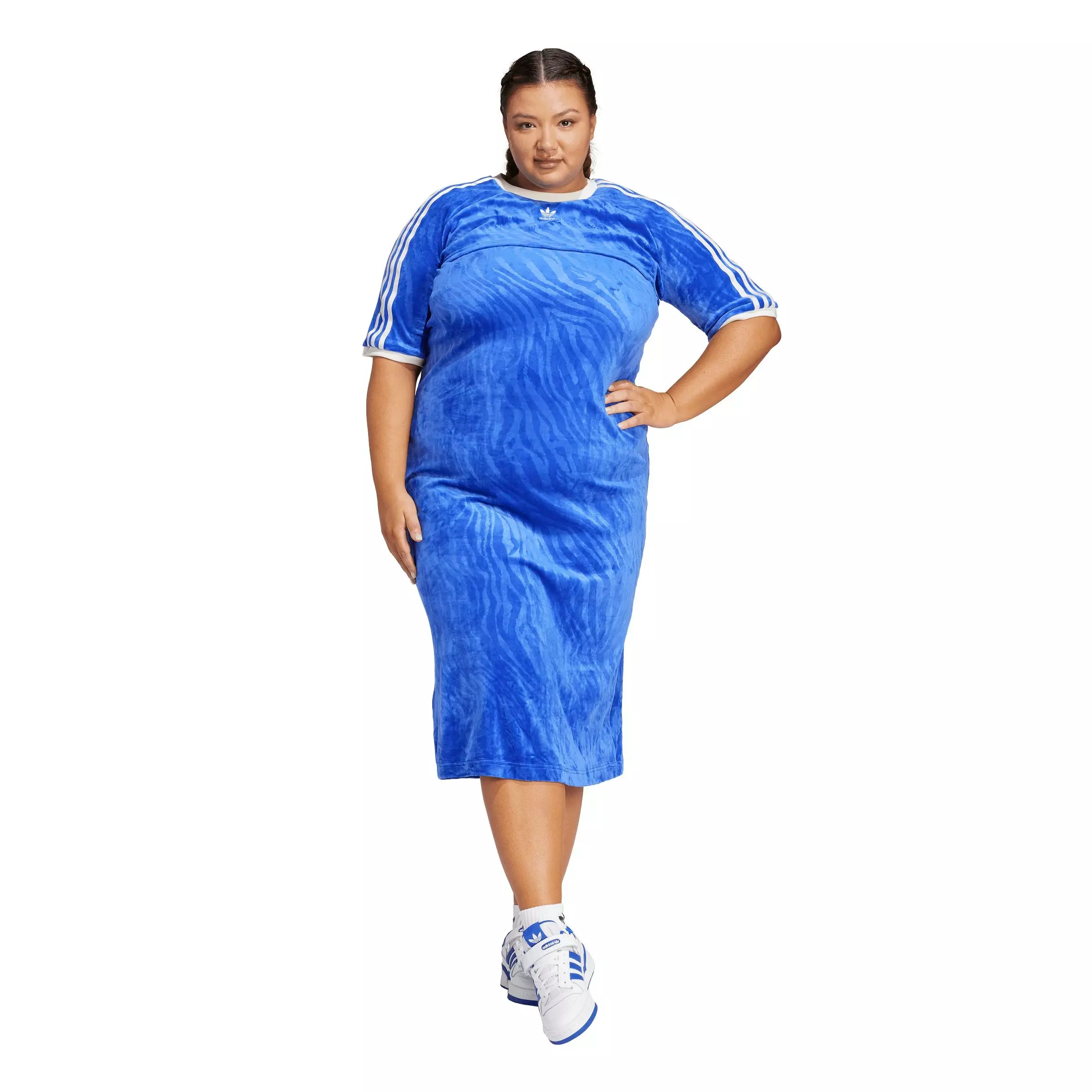 adidas Women's Originals Versatile Velour Dress - Blue - BLUE