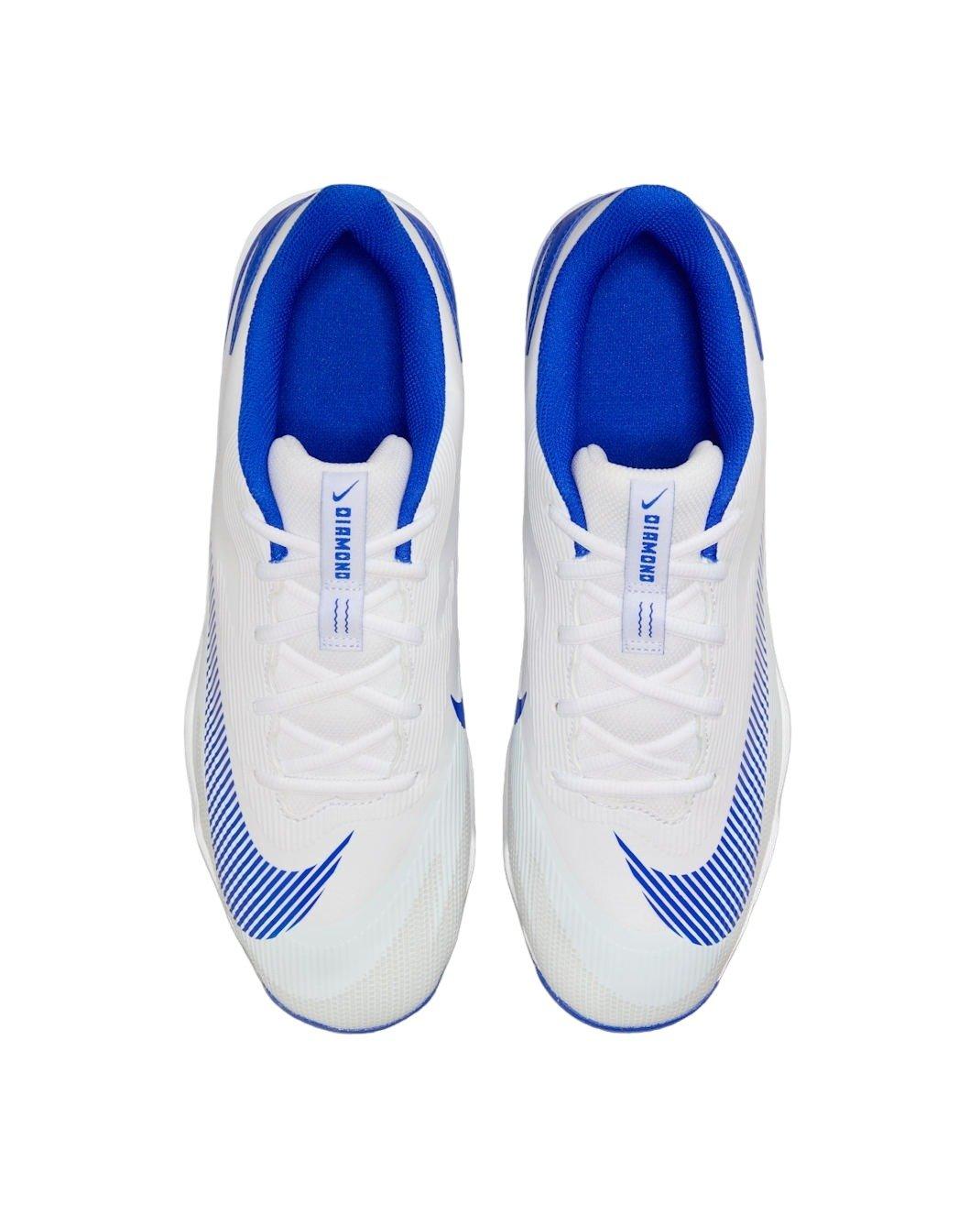 Nike Diamond Clutch "White/Old Royal/Phantom/Hyper Royal" Men's Baseball Cleat - WHITE/ROYAL Thumbnail View 3