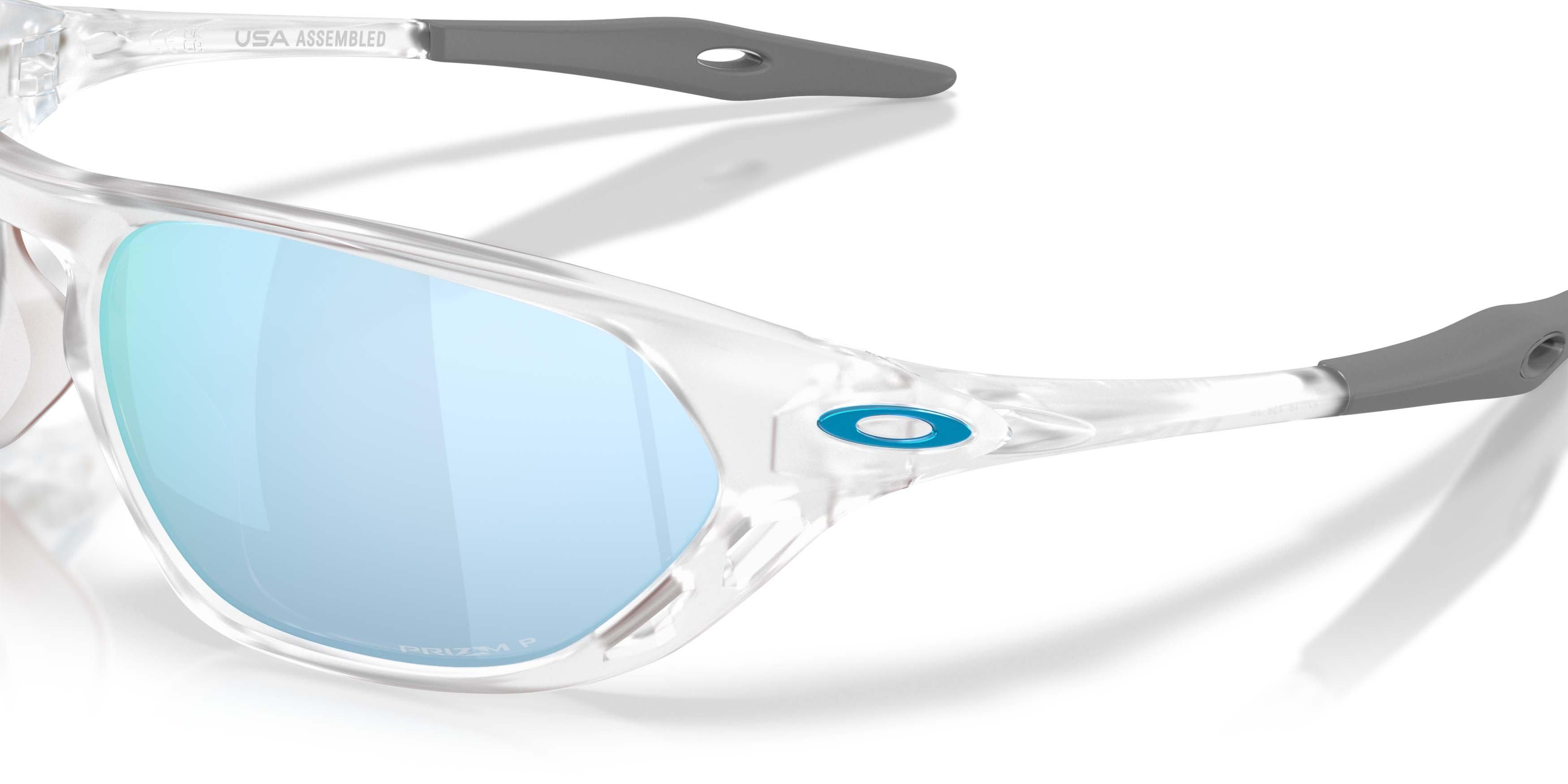 Oakley Cage Jacket Prizm Deep Water Polarized Sunglasses - Matte Clear - CLEAR/BLUE