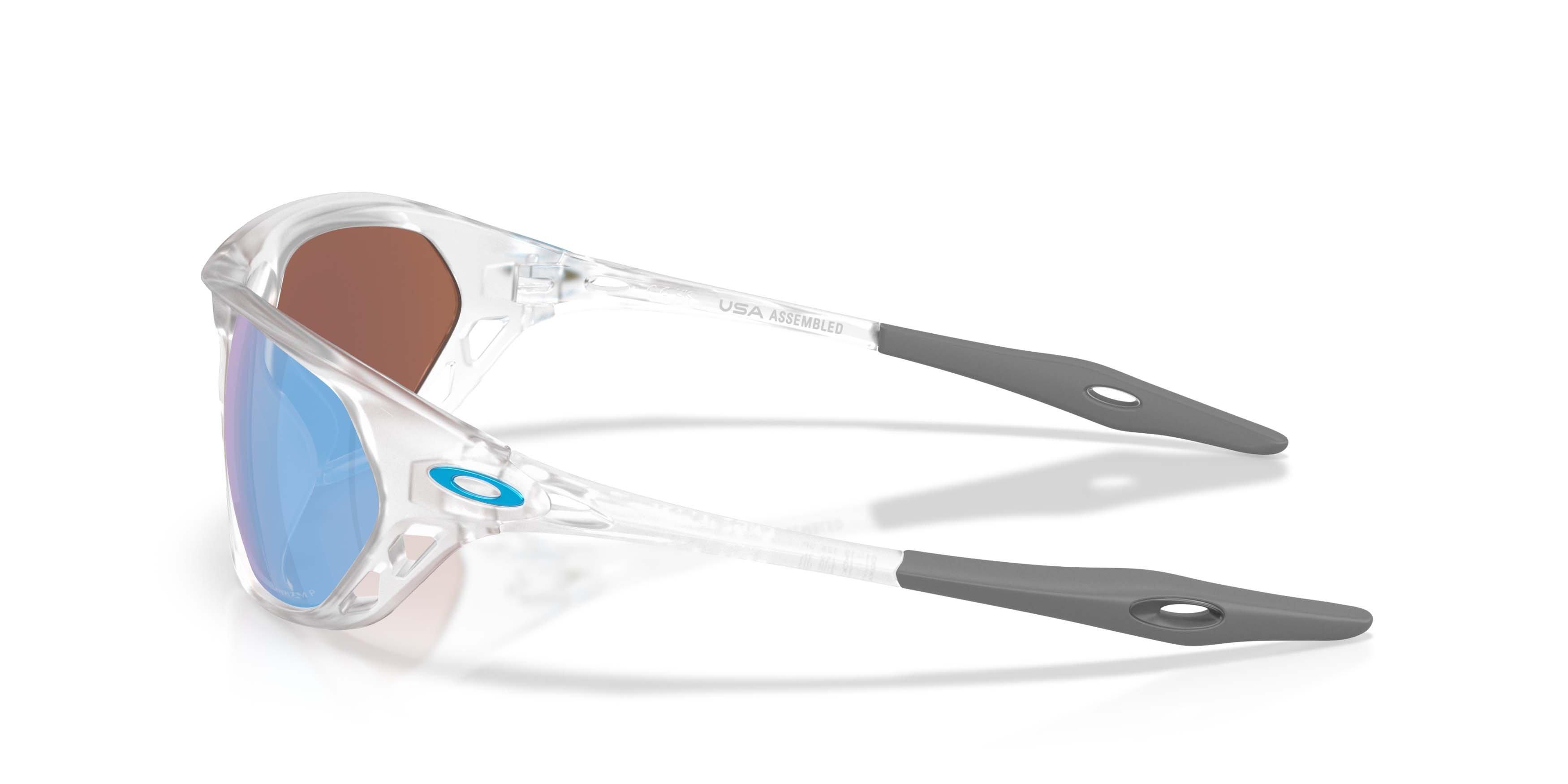 Oakley Cage Jacket Prizm Deep Water Polarized Sunglasses - Matte Clear - CLEAR/BLUE