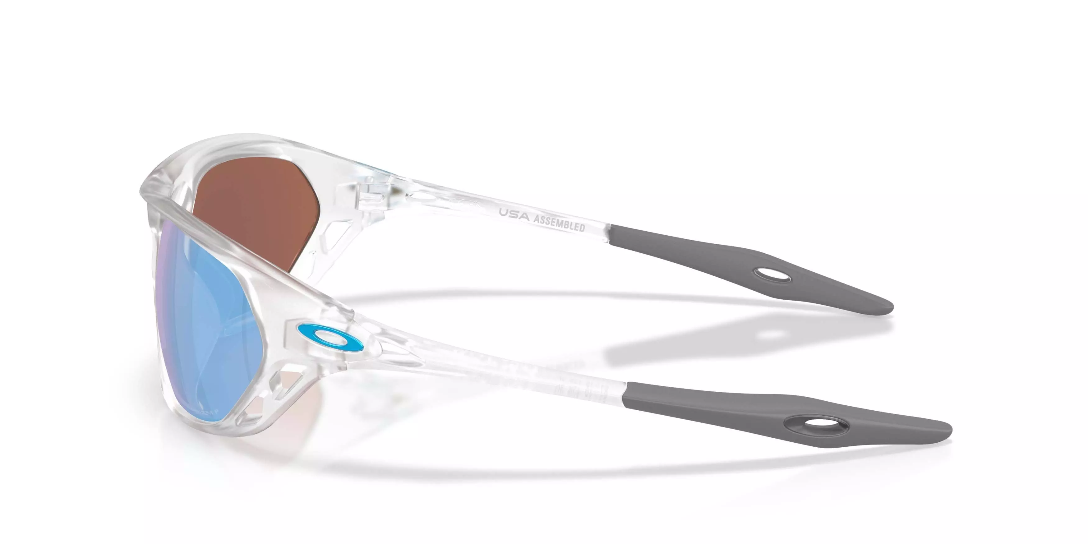 Oakley Cage Jacket Prizm Deep Water Polarized Sunglasses - Matte Clear - CLEAR/BLUE
