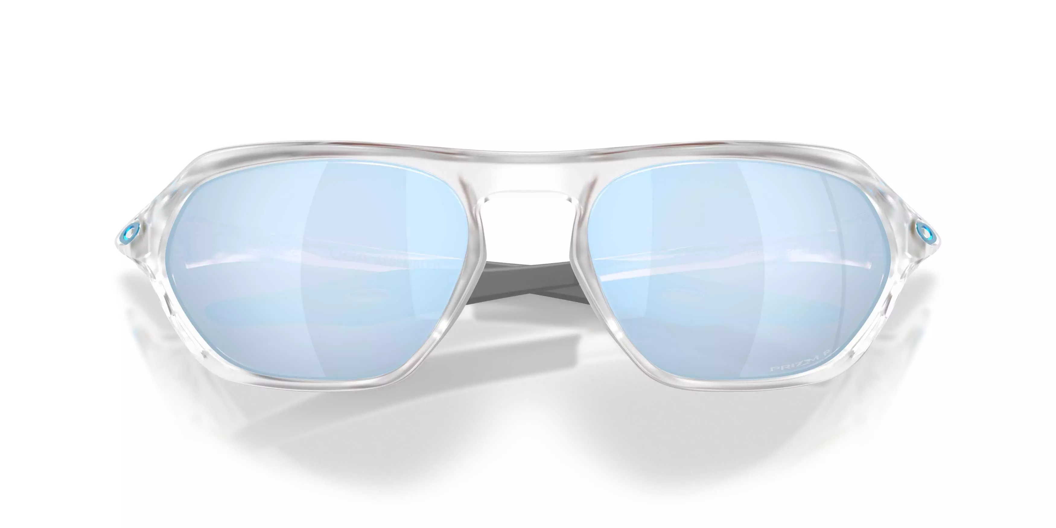 Oakley Cage Jacket Prizm Deep Water Polarized Sunglasses - Matte Clear - CLEAR/BLUE