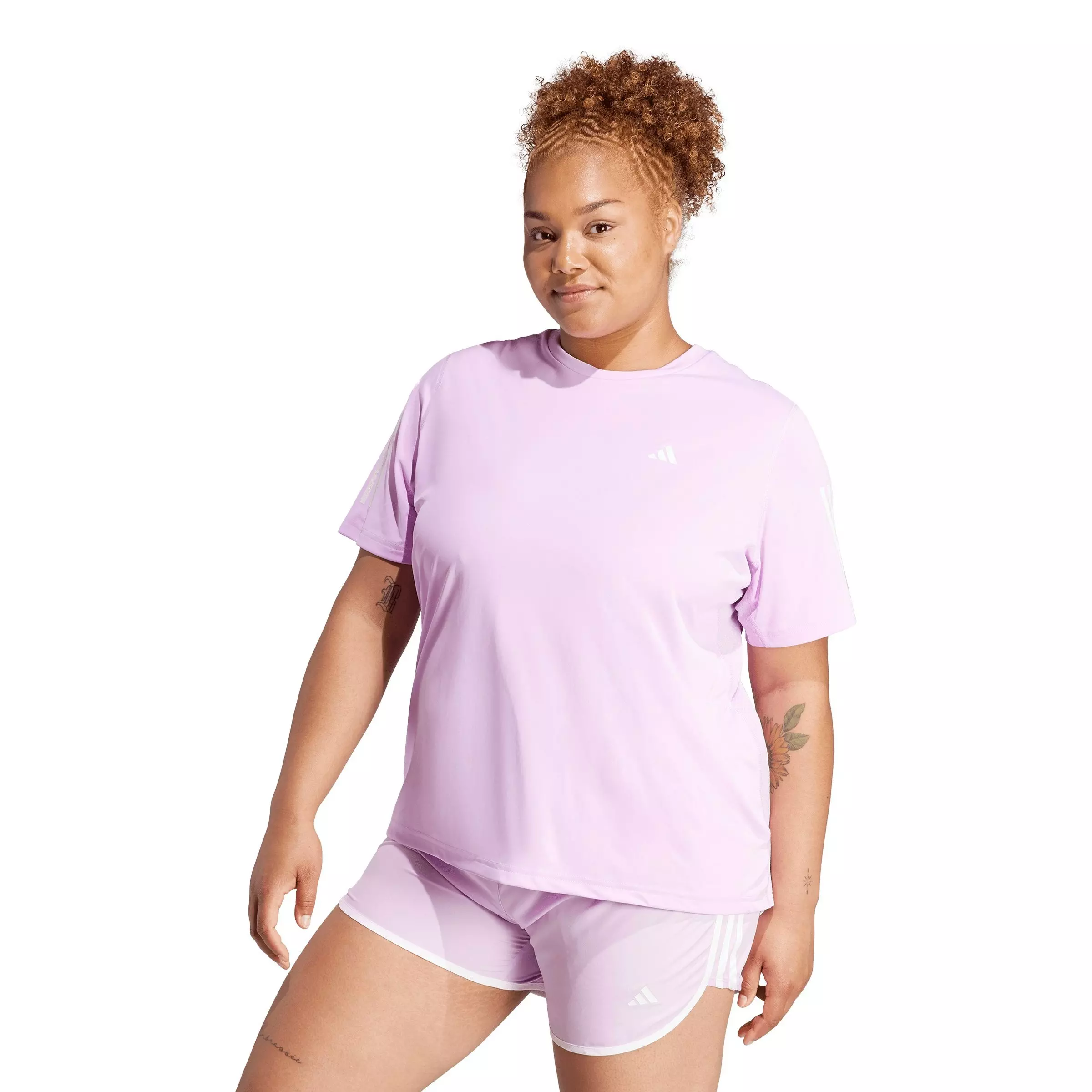 adidas Women's Own the Run T-Shirt - Light Purple - LIGHT PURPLE