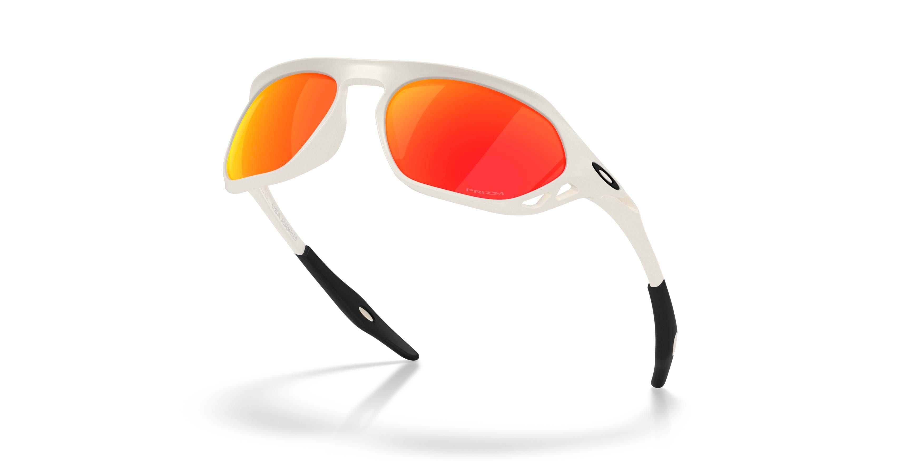Oakley Cage Jacket Prizm Ruby Sunglasses - Matte Mist - WHITE/RED
