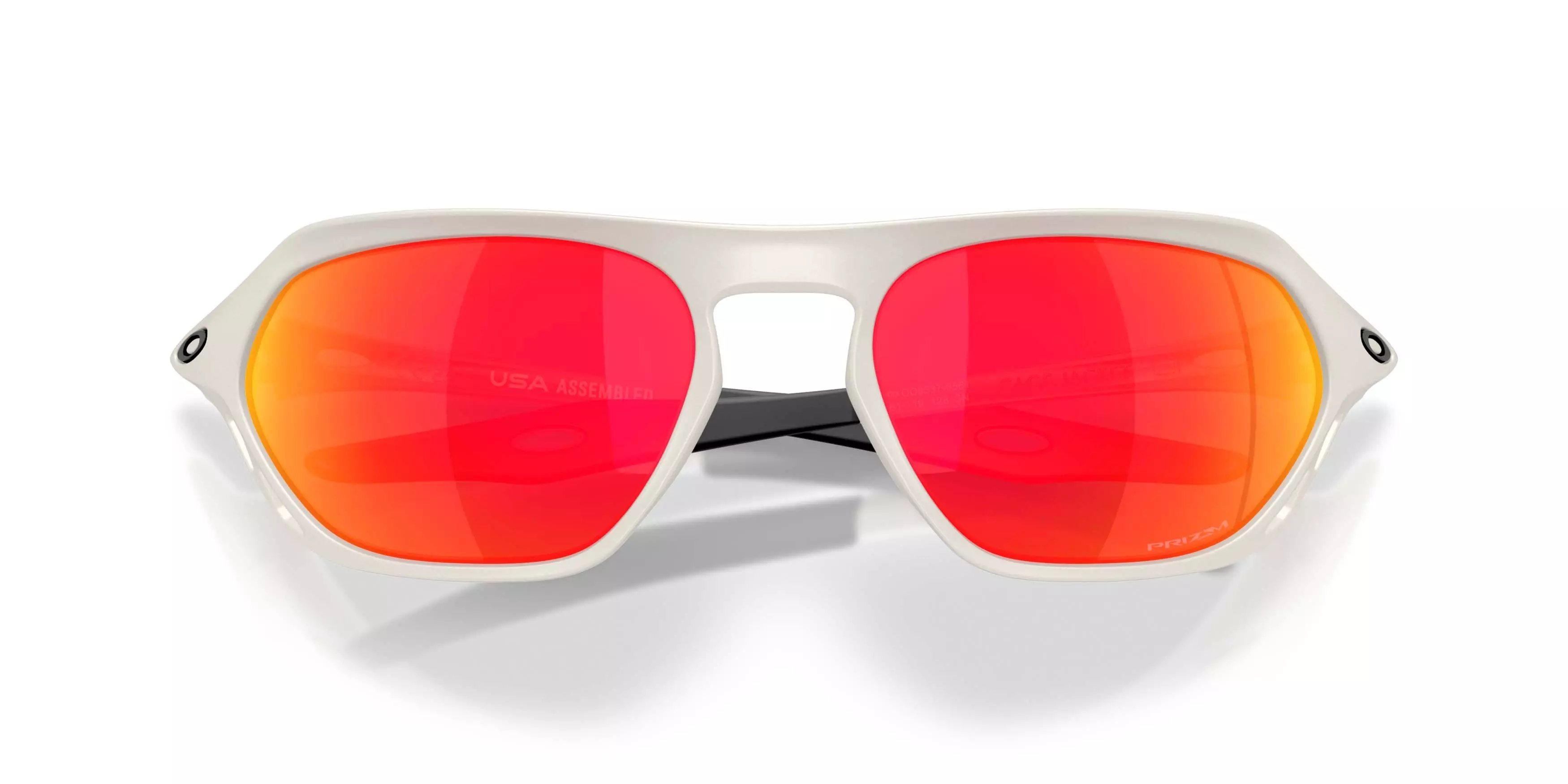 Oakley Cage Jacket Prizm Ruby Sunglasses - Matte Mist - WHITE/RED