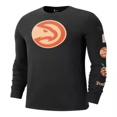 Nike Men's Atlanta Hawks Essential CE EXP Long-Sleeve Tee-Black - BLACK