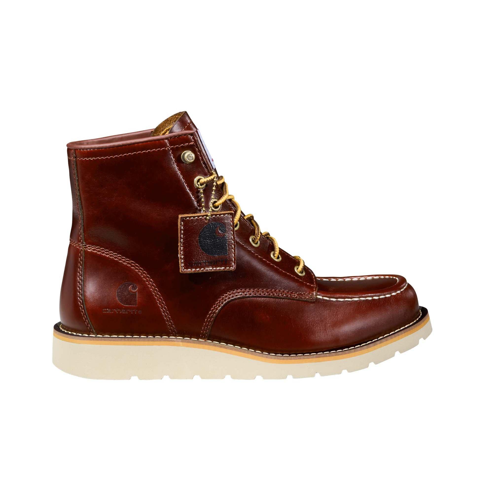 Carhartt 6" Moc Toe Wedge Boot Soft Toe "Red Brown" Men's Boot - RED BROWN Thumbnail View 1