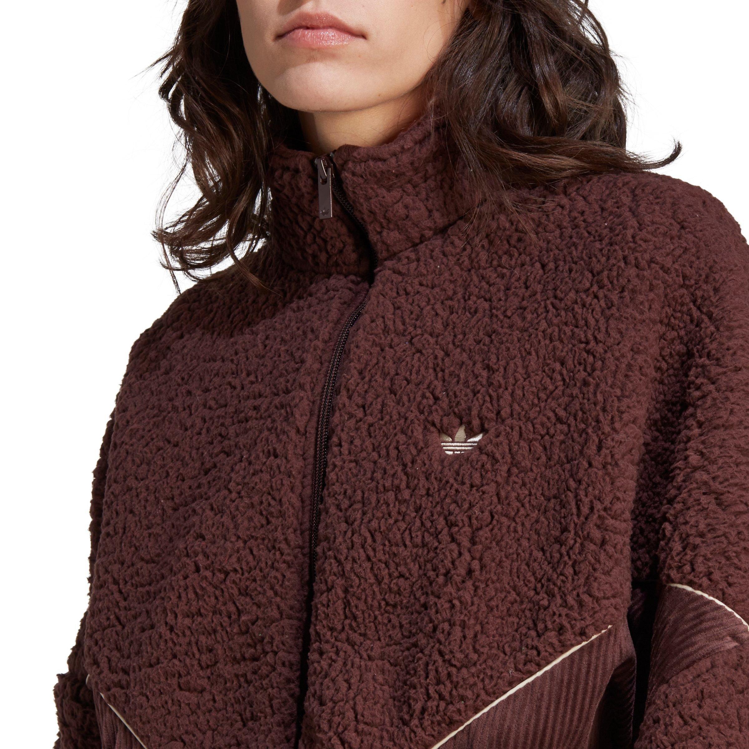 adidas Women's Originals Corduroy Fleece Mix Jacket - Dark Brown