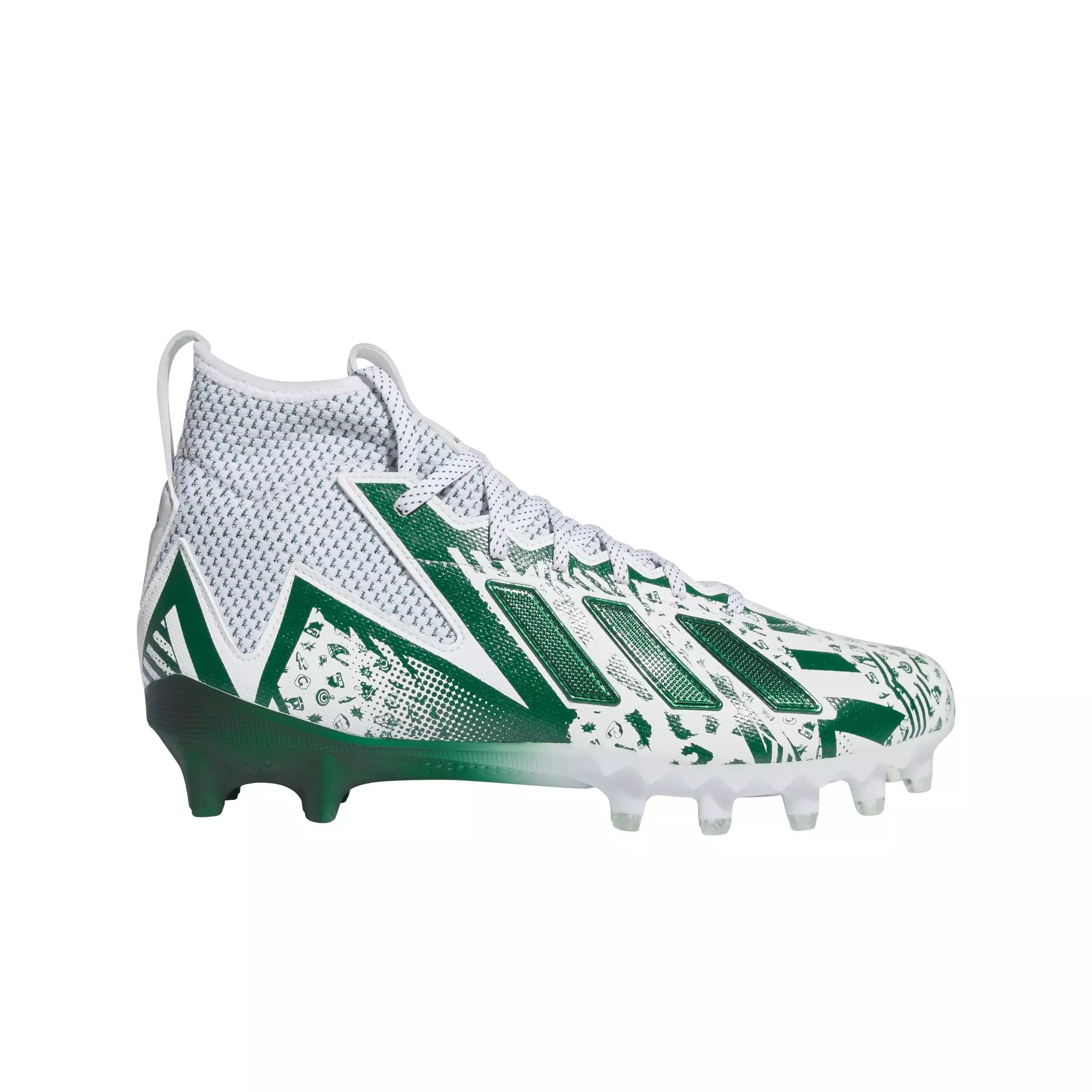 adidas Freak 23 Mismatch "Ftwr White/Dark Green/Ftwr White" Men's Football Cleat - WHITE/DK GREEN/WHITE