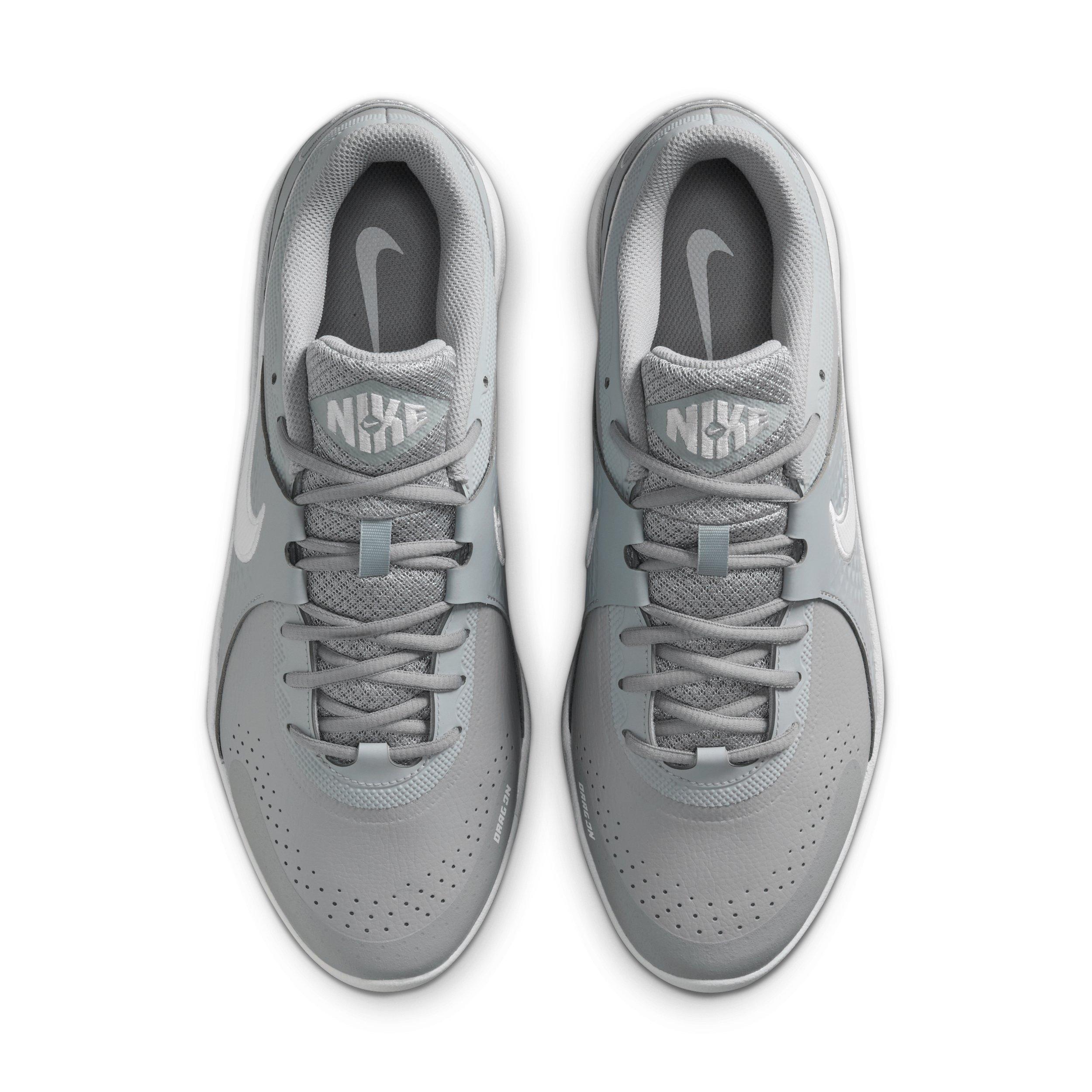 Nike Diamond Gamer MCS "Wolf Grey/White" Men's Baseball Cleat - GREY/WHITE Thumbnail View 4