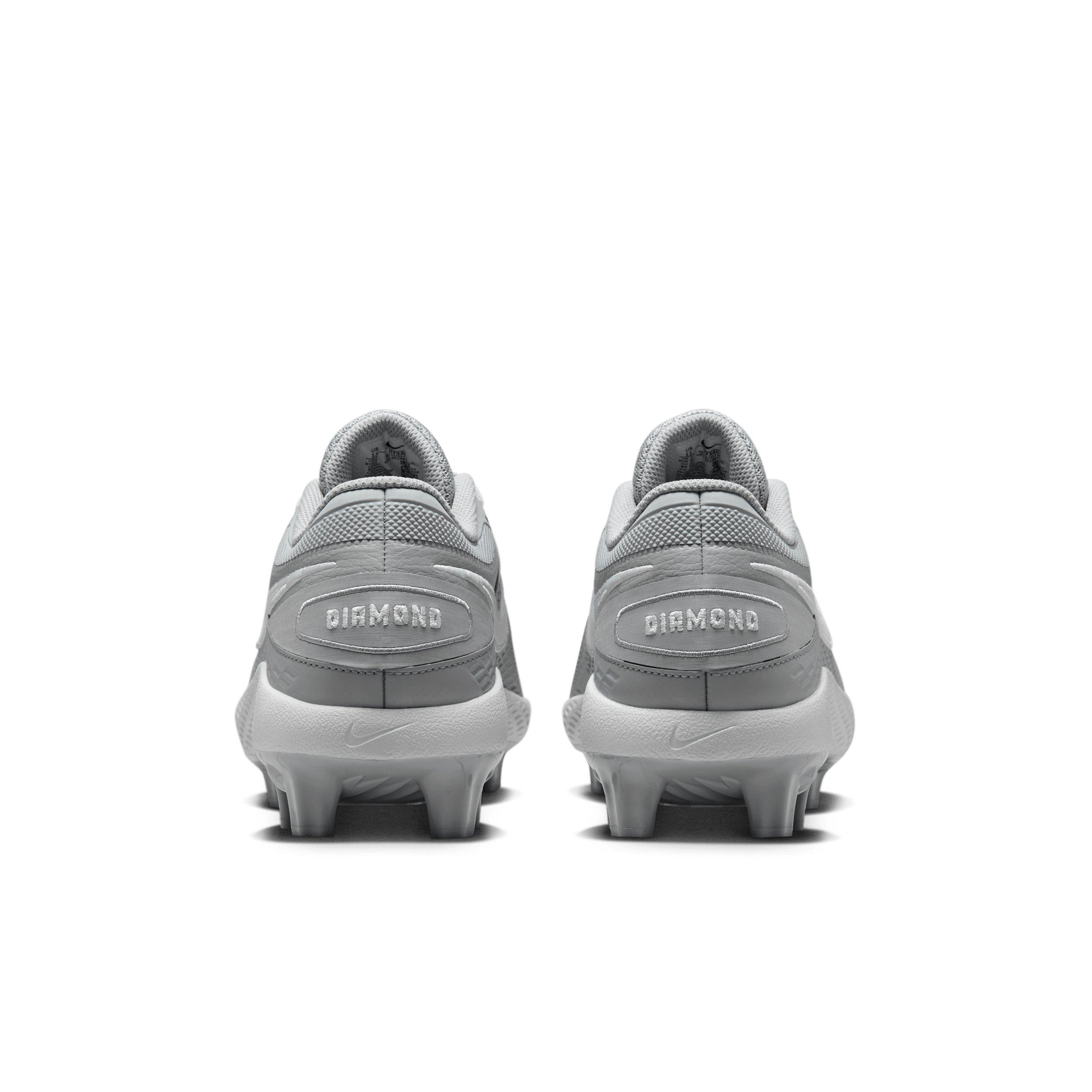 Nike Diamond Gamer MCS "Wolf Grey/White" Men's Baseball Cleat - GREY/WHITE Thumbnail View 5